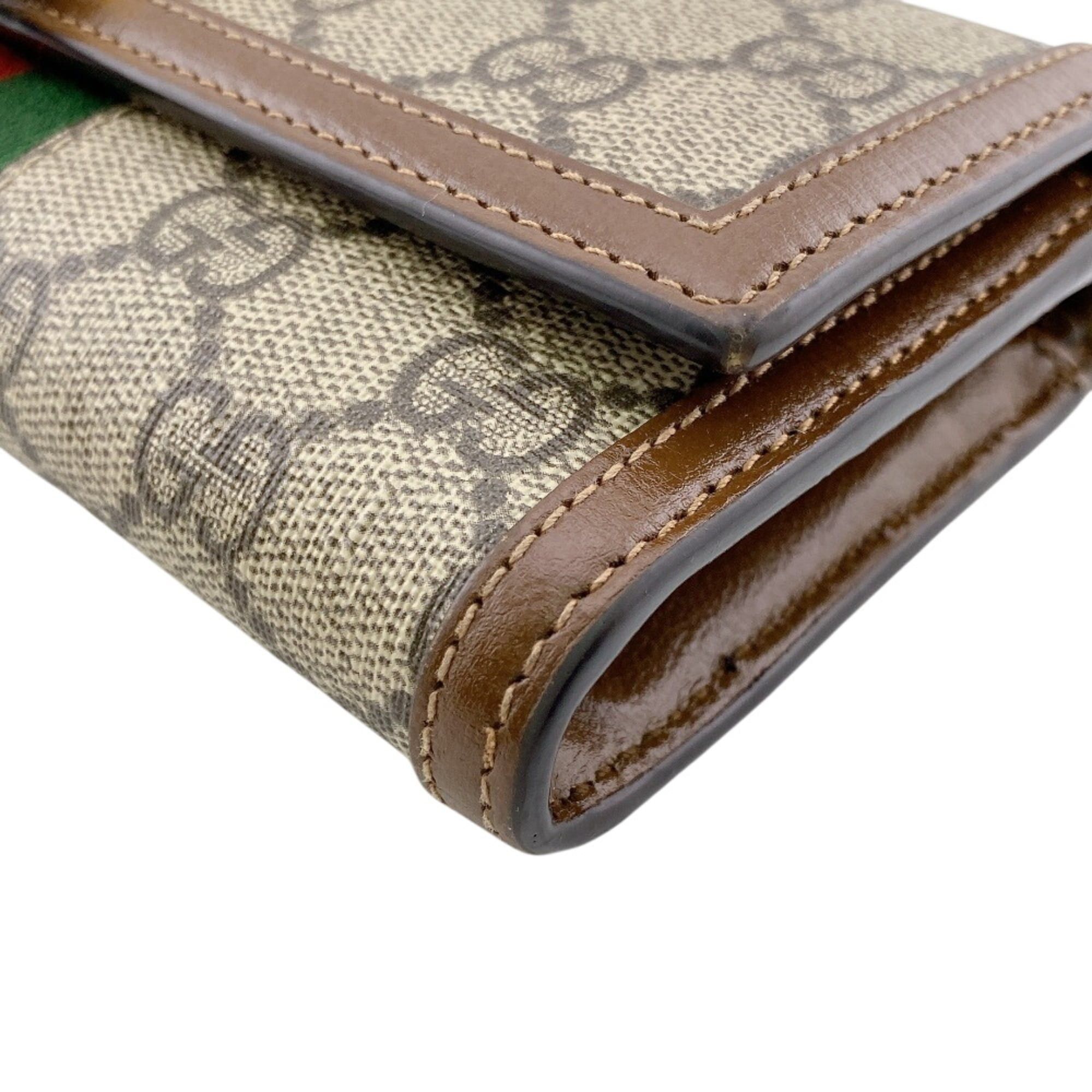 Gucci GUCCI 652681 Jackie GG Supreme Long Wallet, Card Holder, Coin Purse, Brown Size ONE SIZE - 4 Thumbnail