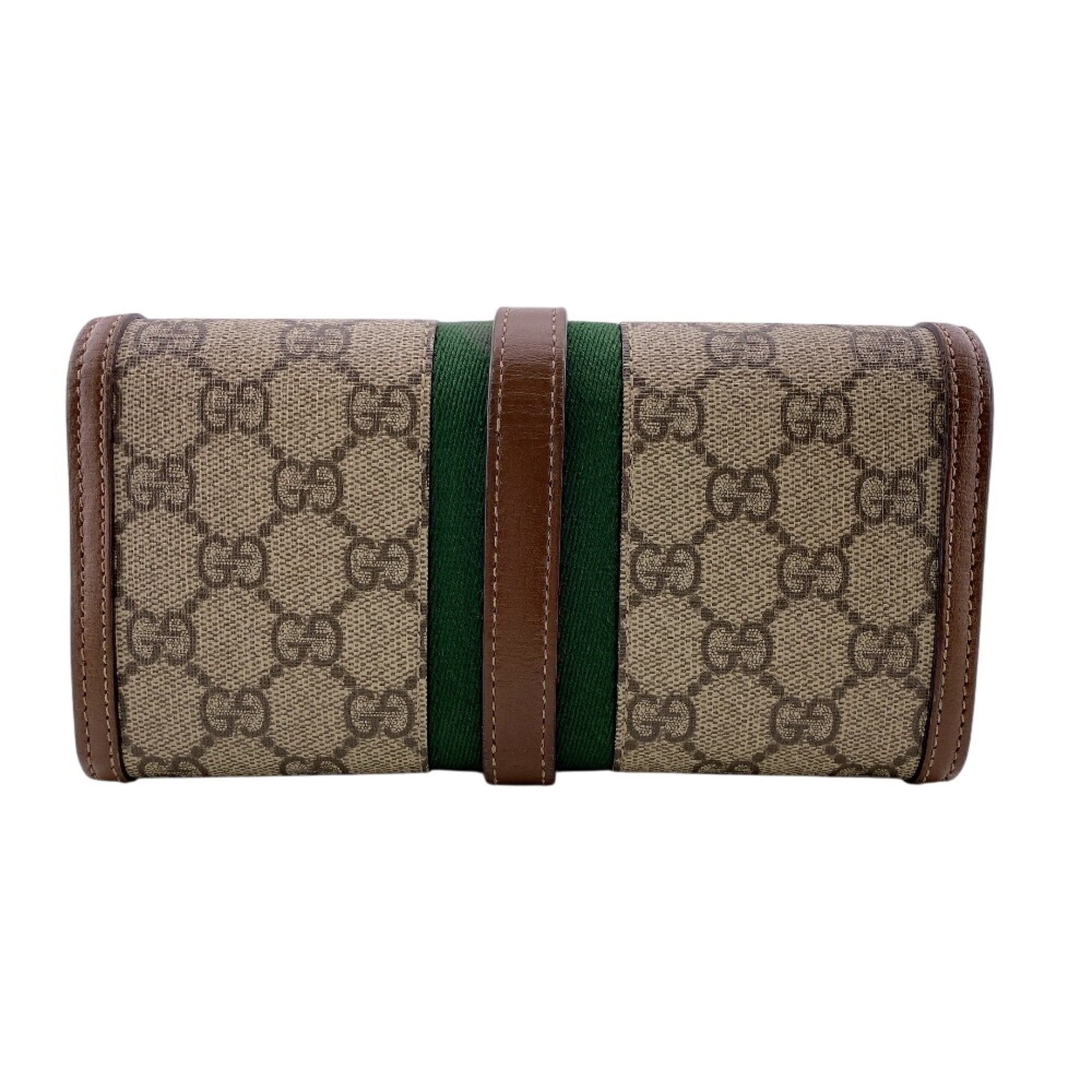 Gucci GUCCI 652681 Jackie GG Supreme Long Wallet, Card Holder, Coin Purse, Brown Size ONE SIZE - 2 Thumbnail