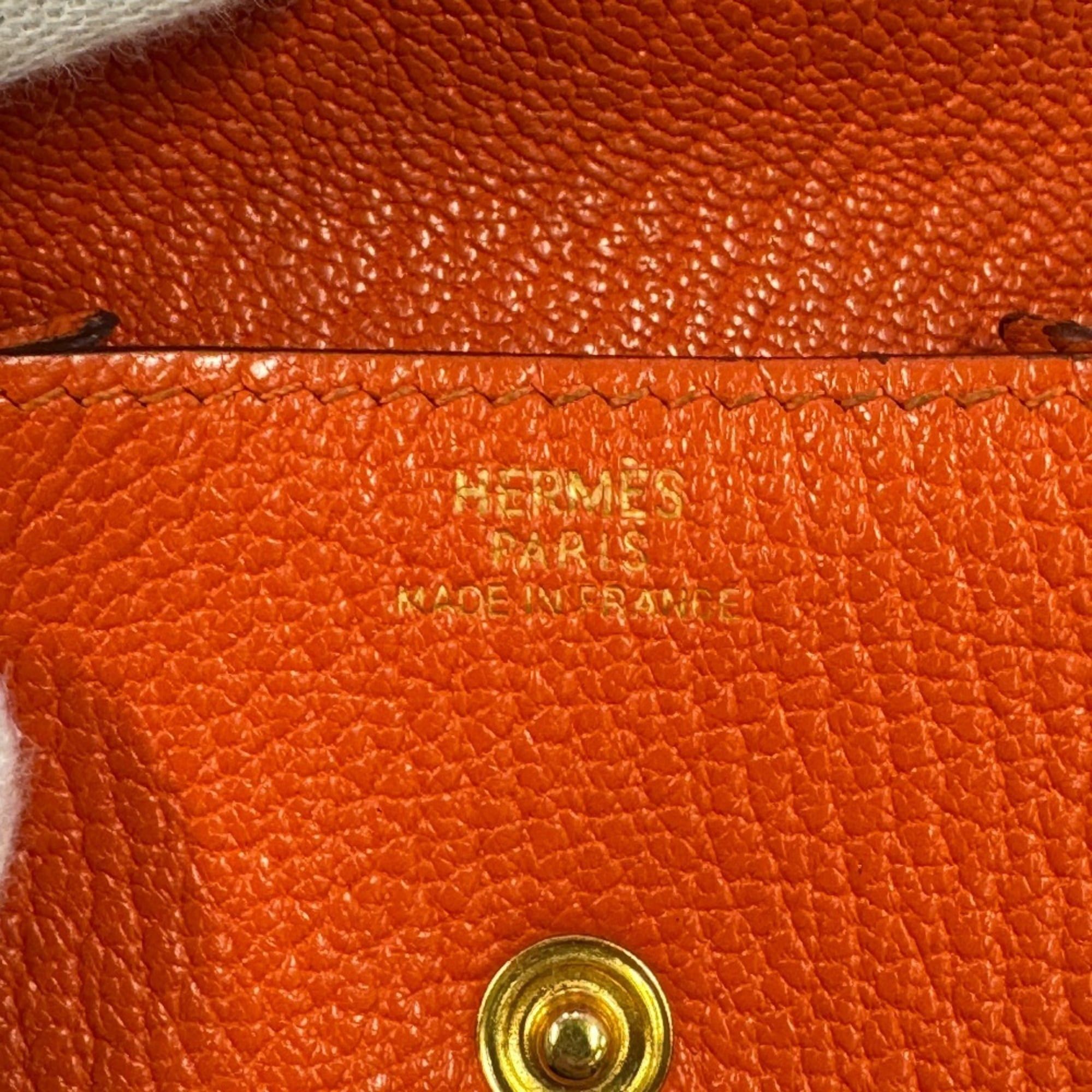 Hermes HERMES Le Vingt-Quatre Compact Wallet, Coin Purse, Case, Orange Size ONE SIZE - 12 Thumbnail