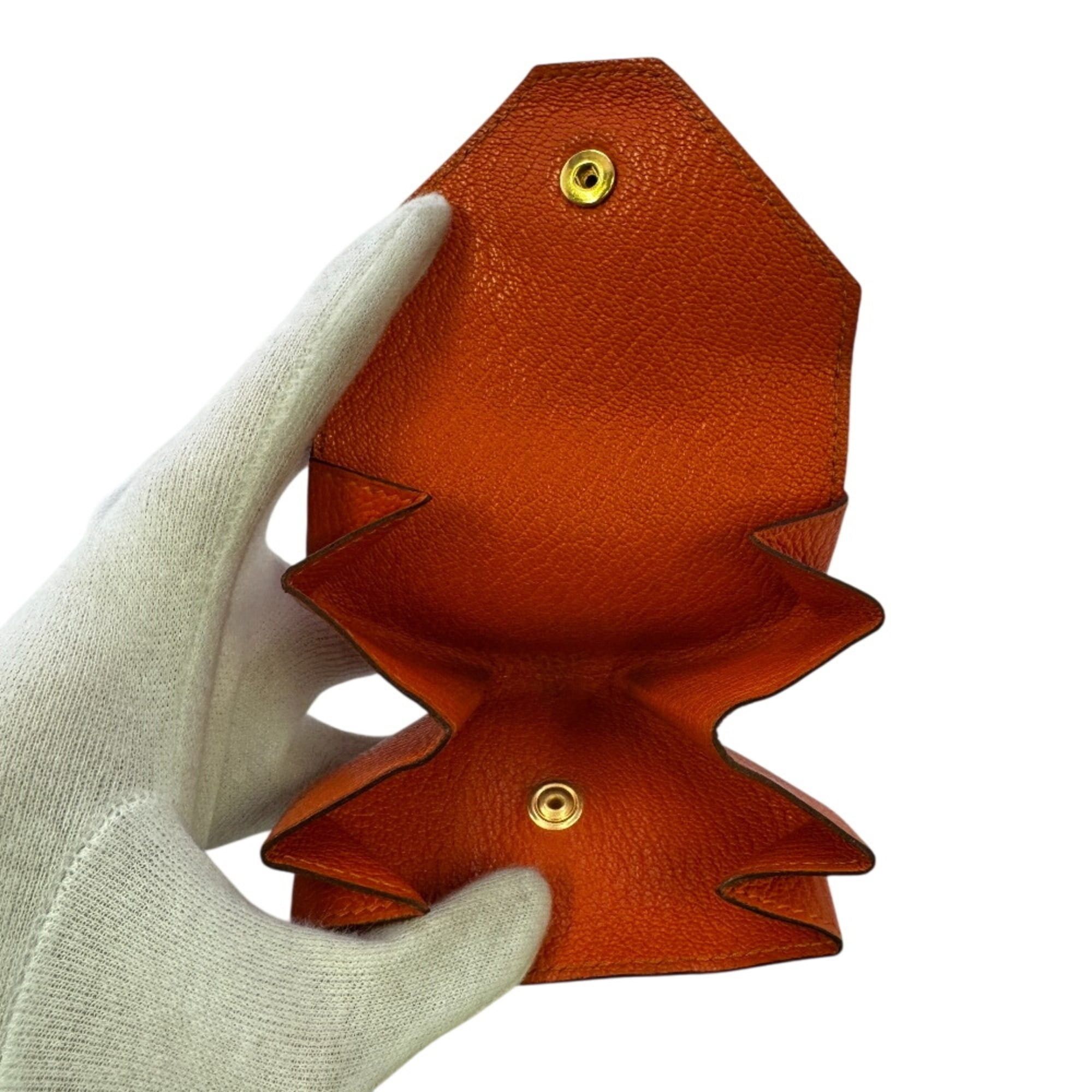 Hermes HERMES Le Vingt-Quatre Compact Wallet, Coin Purse, Case, Orange Size ONE SIZE - 8 Thumbnail