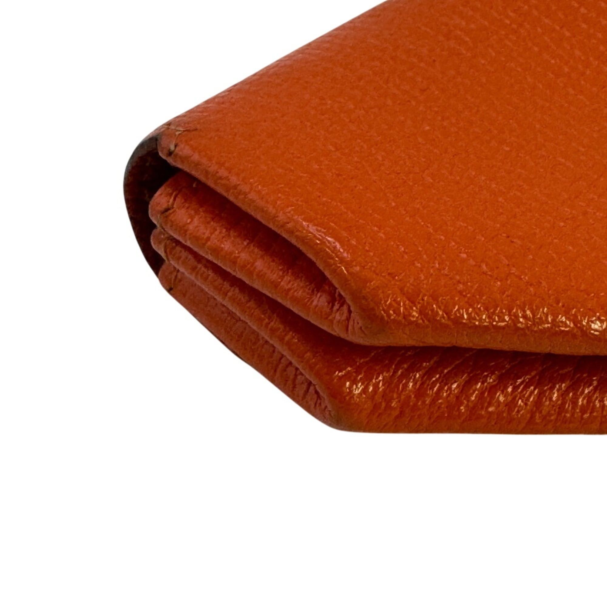 Hermes HERMES Le Vingt-Quatre Compact Wallet, Coin Purse, Case, Orange Size ONE SIZE - 3 Thumbnail