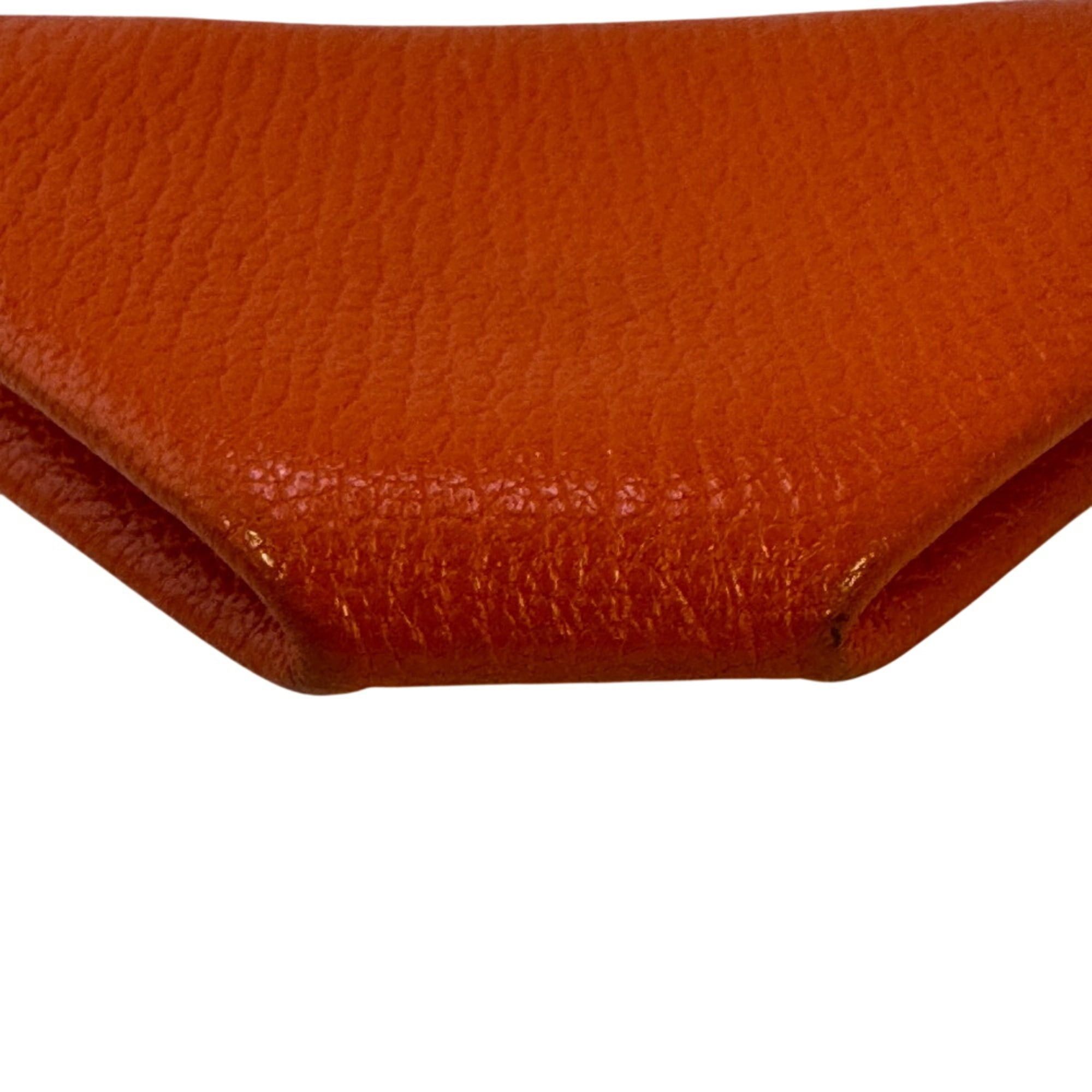 Hermes HERMES Le Vingt-Quatre Compact Wallet, Coin Purse, Case, Orange Size ONE SIZE - 5 Thumbnail