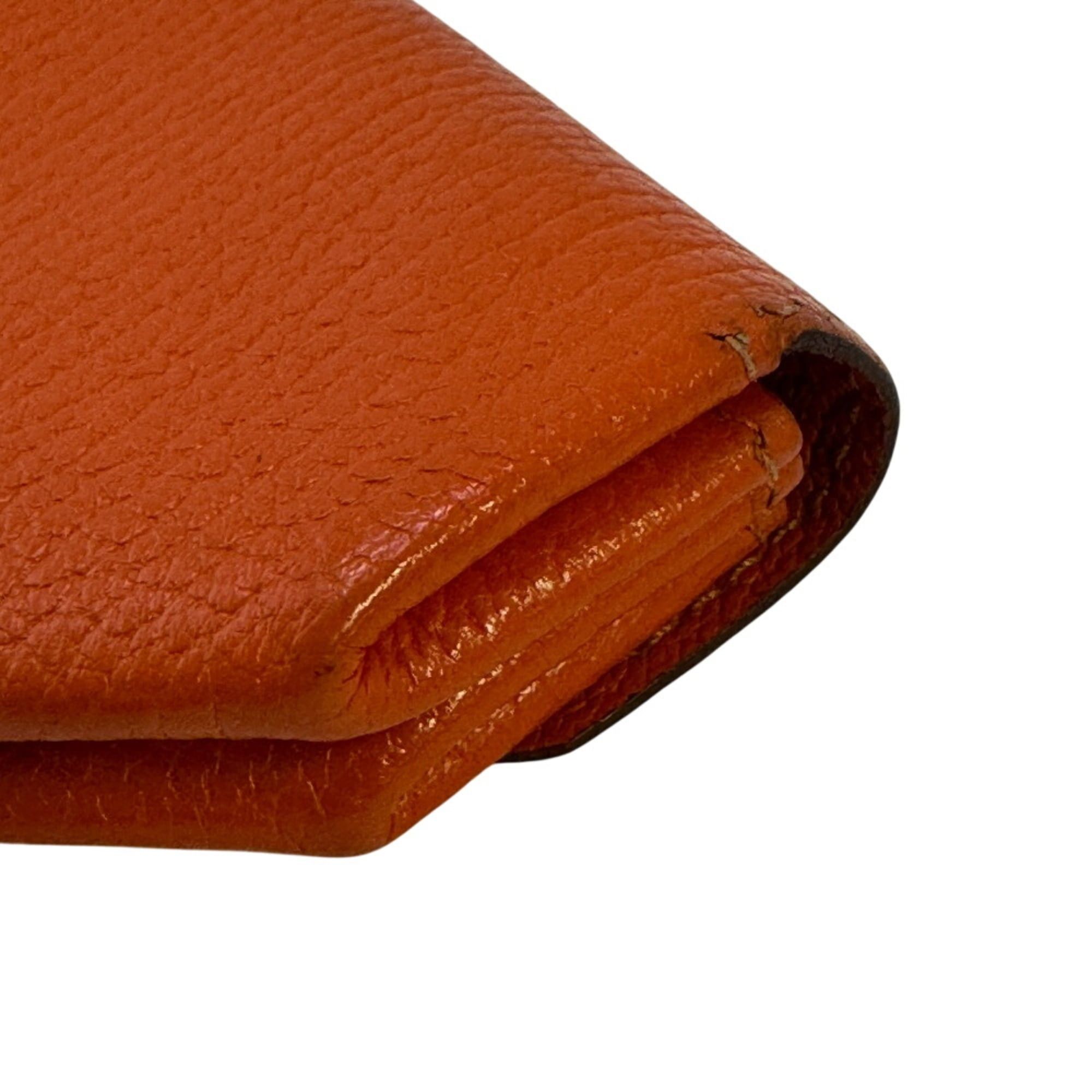 Hermes HERMES Le Vingt-Quatre Compact Wallet, Coin Purse, Case, Orange Size ONE SIZE - 4 Thumbnail
