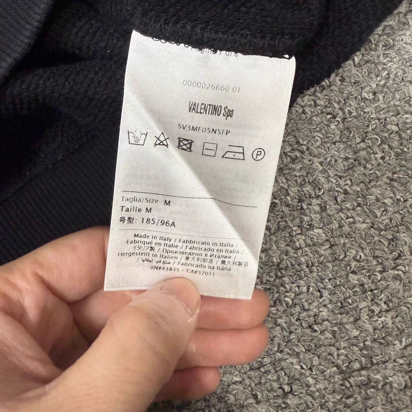 Valentino Black Long Sleeve Sweatshirt with Red Lettering Size US M / EU 48-50 / 2 - 4 Thumbnail
