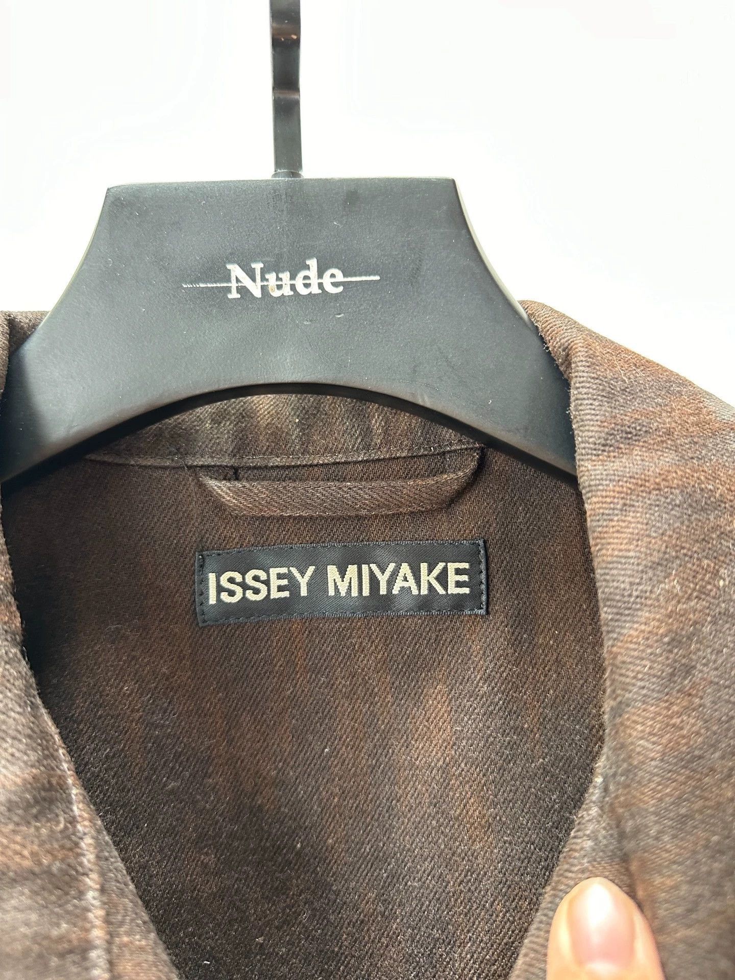 Issey Miyake Brown Painted Effect Button-Up Jacket Size US M / EU 48-50 / 2 - 5 Thumbnail