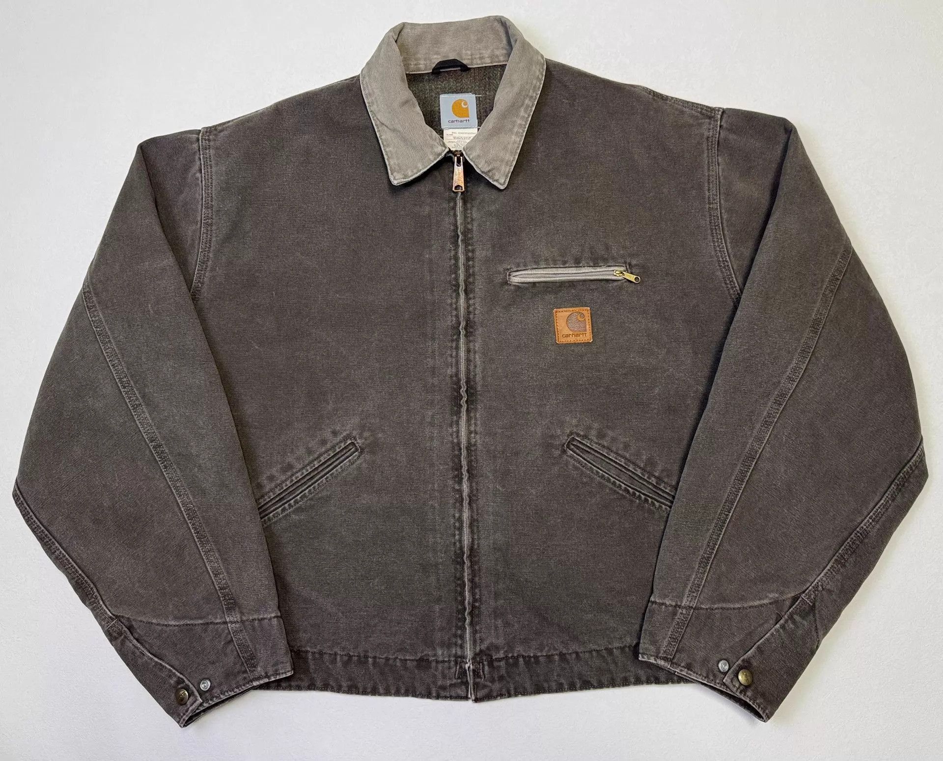 Carhartt Brown Work Jacket with Zipper and Chest Pocket Size US XXL / EU 58 / 5 - 2 Thumbnail