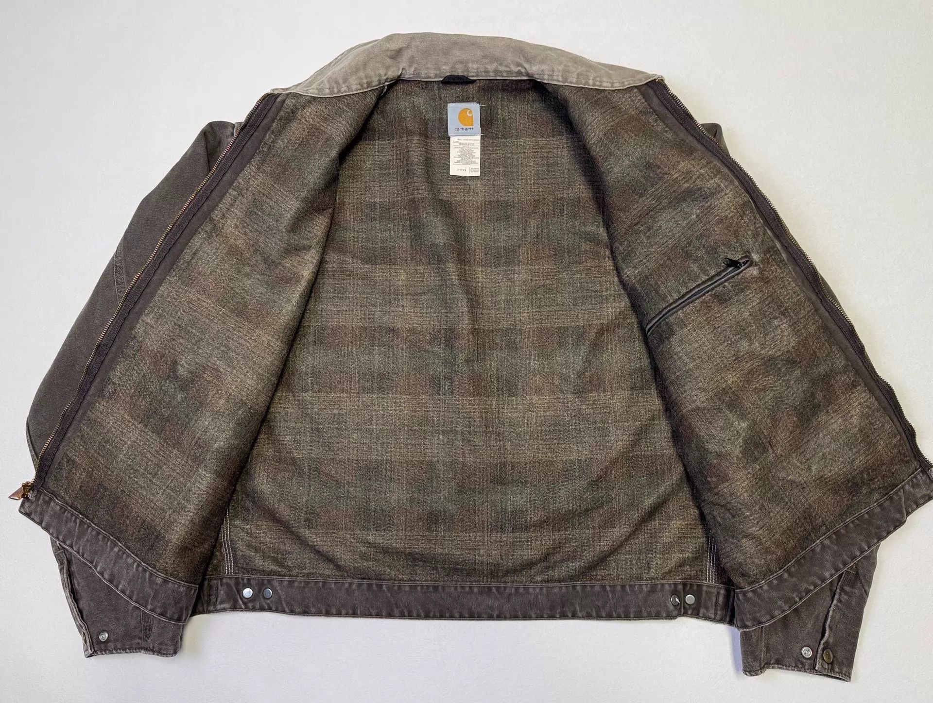 Carhartt Brown Work Jacket with Zipper and Chest Pocket Size US XXL / EU 58 / 5 - 4 Thumbnail