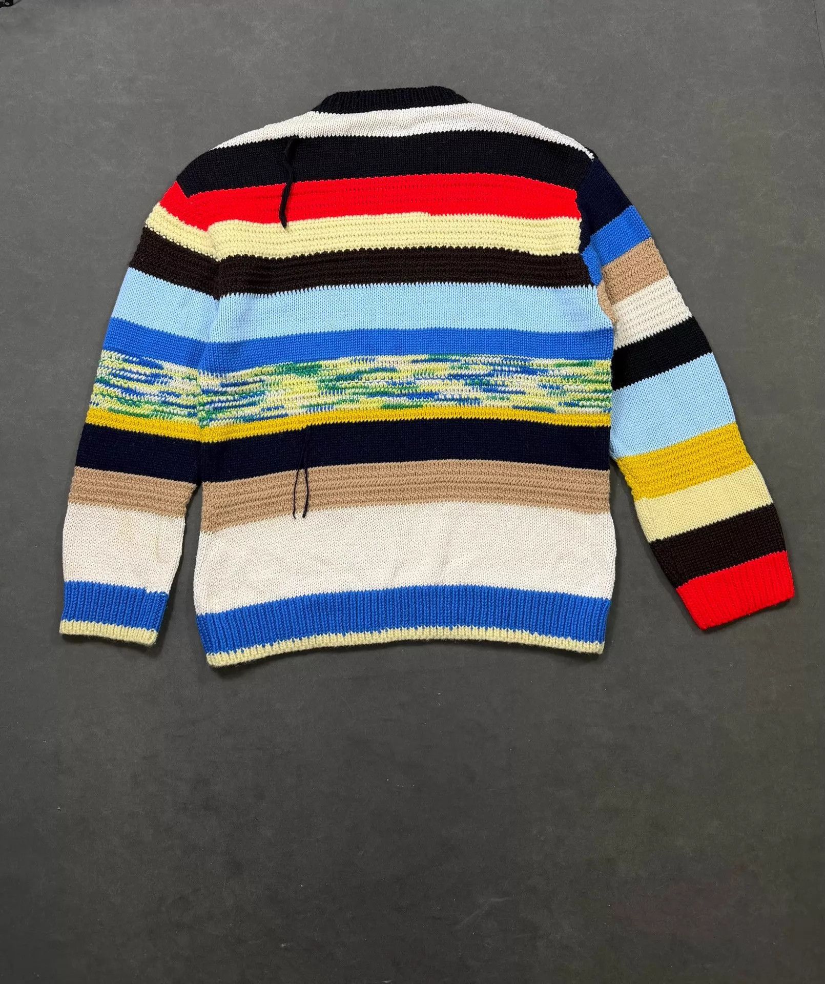 Raf Simons Multi-Colored Striped Long Sleeve Sweater Size US M / EU 48-50 / 2 - 3 Thumbnail