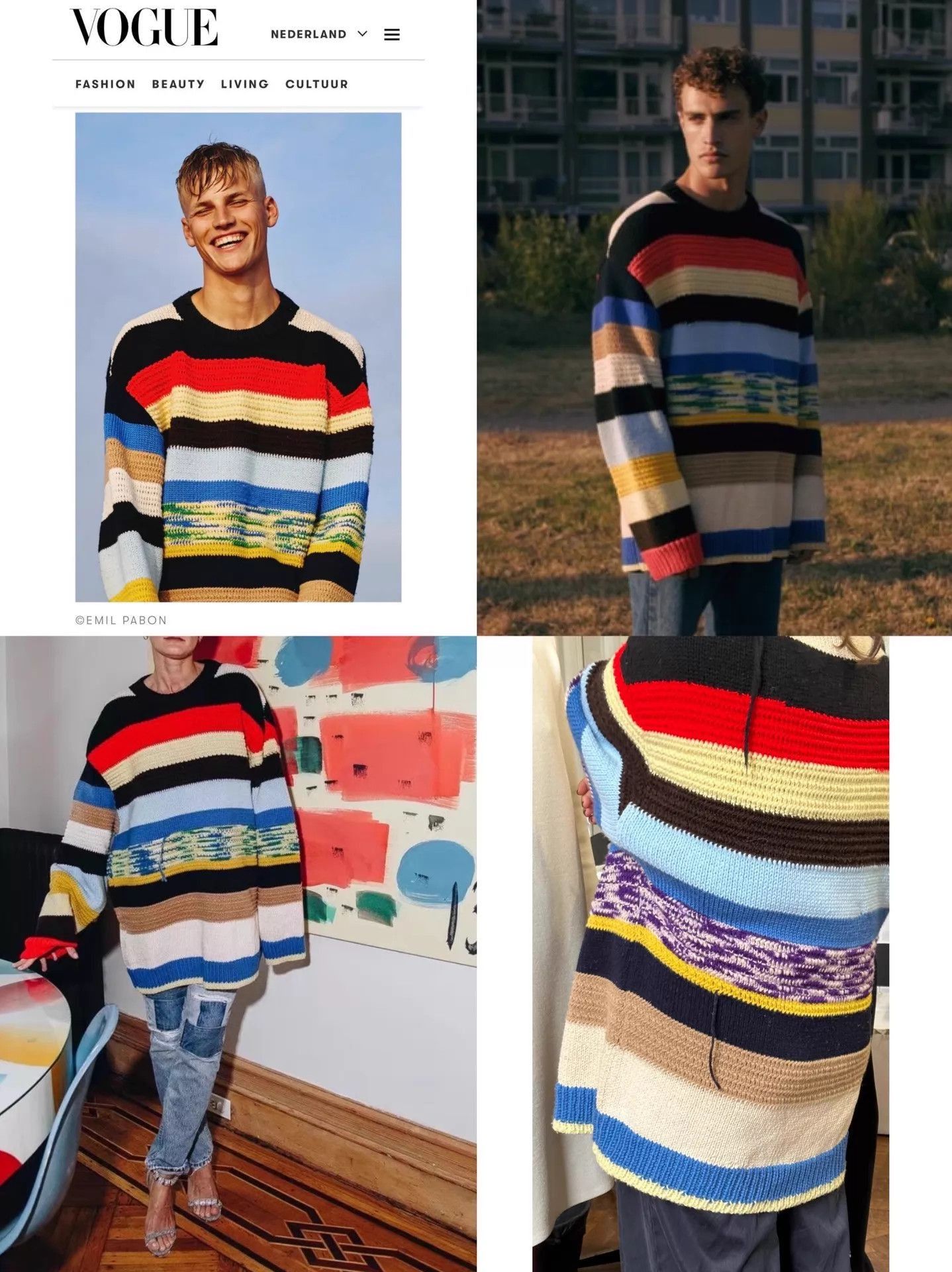 Raf Simons Multi-Colored Striped Long Sleeve Sweater Size US M / EU 48-50 / 2 - 2 Thumbnail