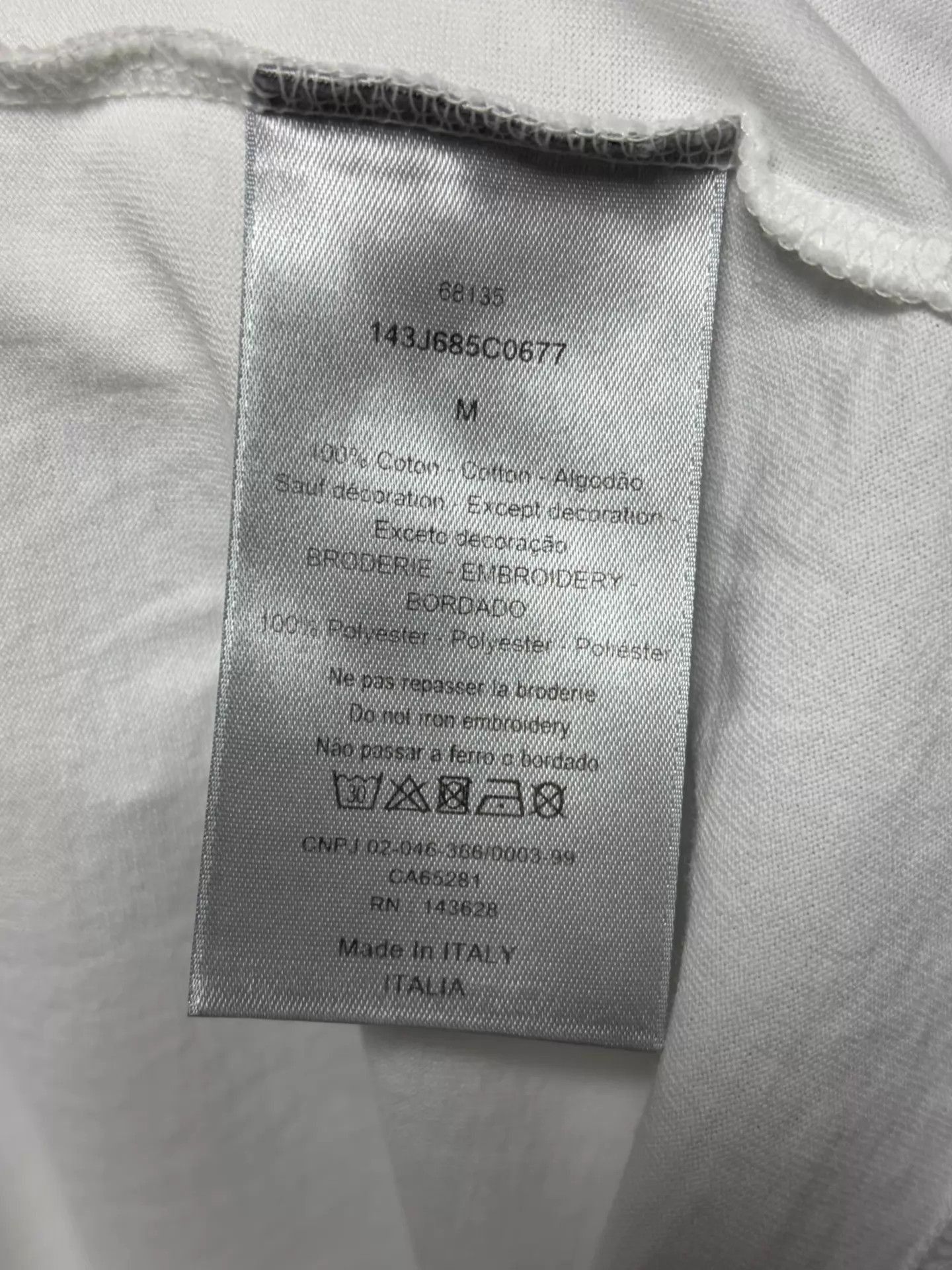Dior White Short Sleeve Embroidered T-Shirt Size US M / EU 48-50 / 2 - 4 Thumbnail