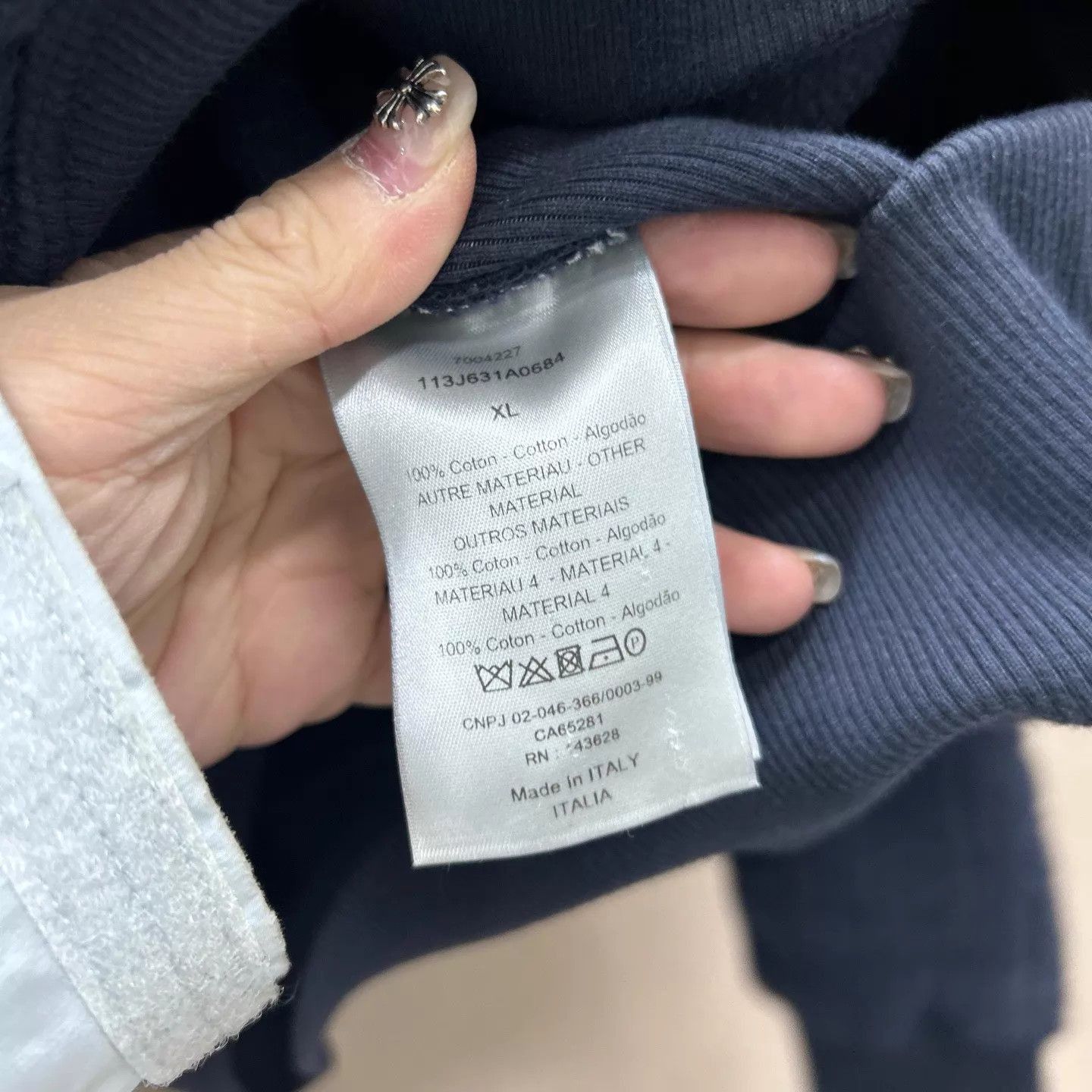 Dior Blue Textured Hoodie - Size L Size US L / EU 52-54 / 3 - 4 Thumbnail