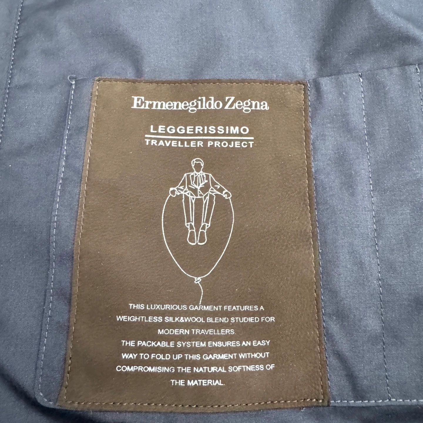 Ermenegildo Zegna Blue Zip-Front Collared Jacket Size US L / EU 52-54 / 3 - 2 Thumbnail