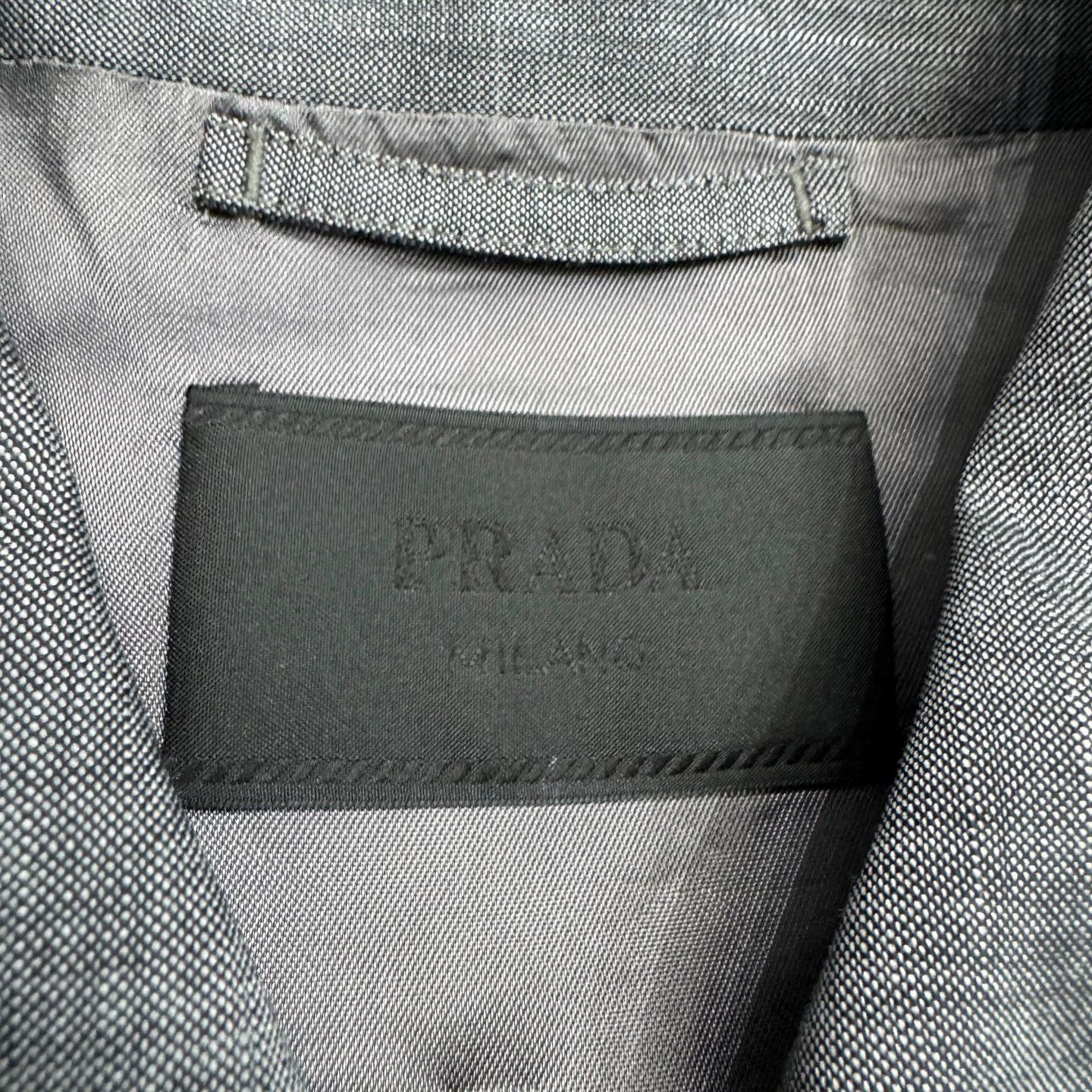 Prada Gray Denim Jacket with Contrast Stitching - Size M Size US M / EU 48-50 / 2 - 2 Thumbnail