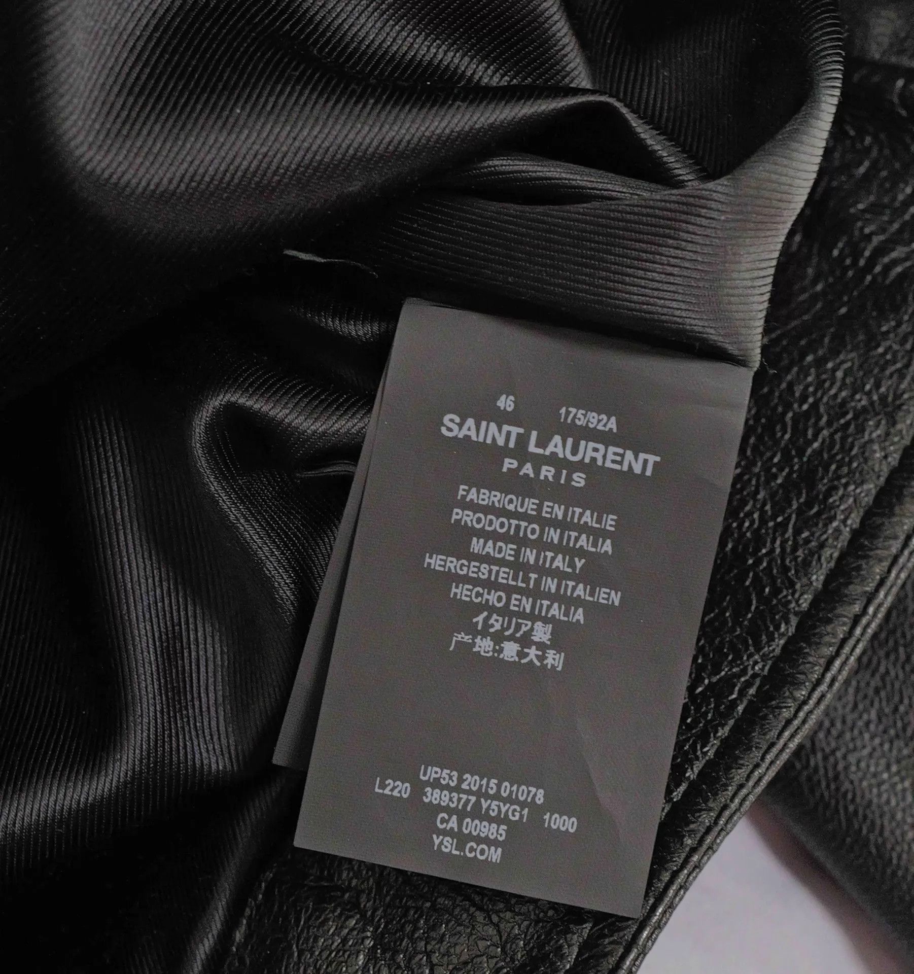 Saint Laurent Paris Black Leather Jacket with Collar - Size S Size US S / EU 44-46 / 1 - 5 Thumbnail