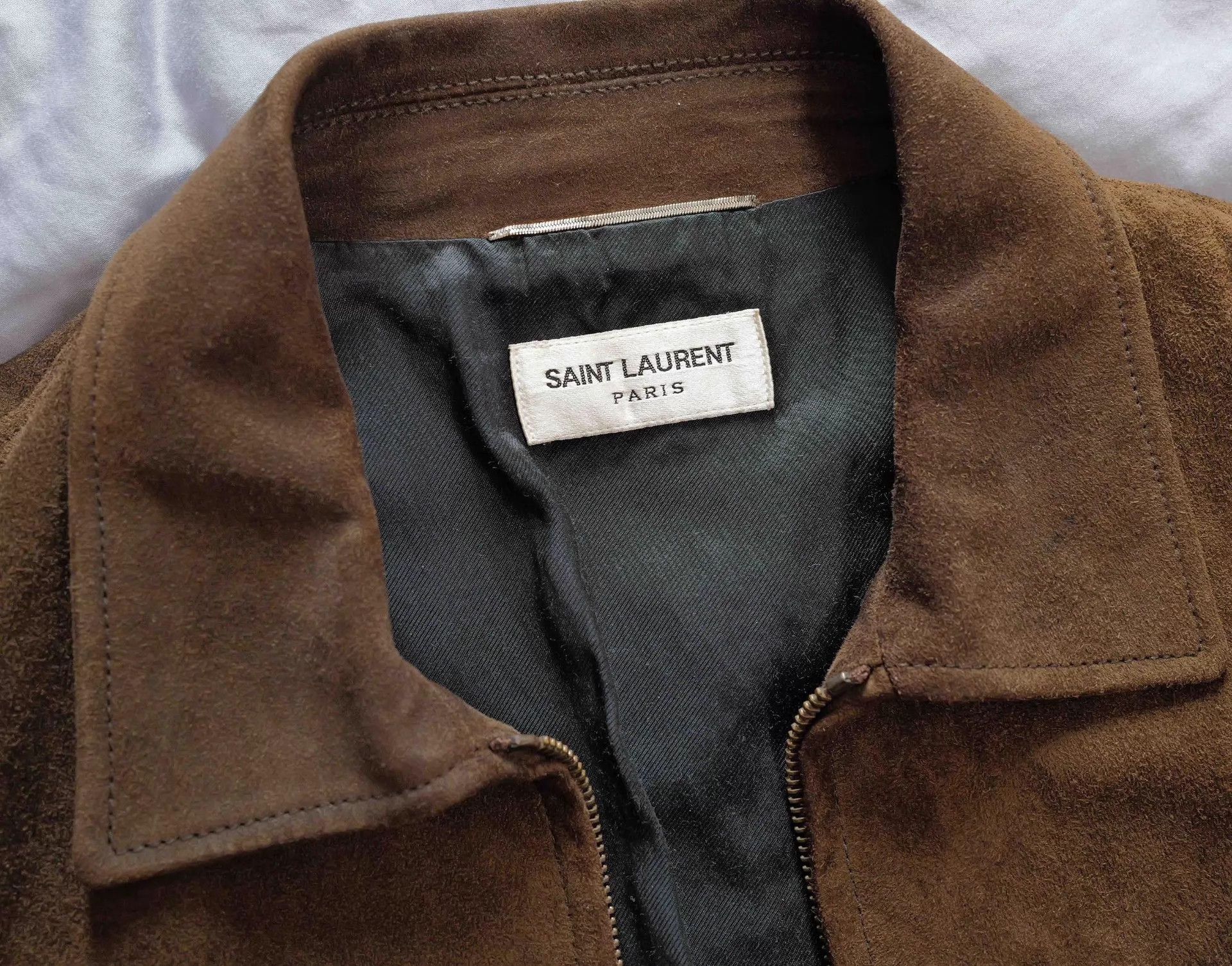 Saint Laurent Paris Brown Suede Zip-Front Jacket Size S Size US S / EU 44-46 / 1 - 3 Thumbnail