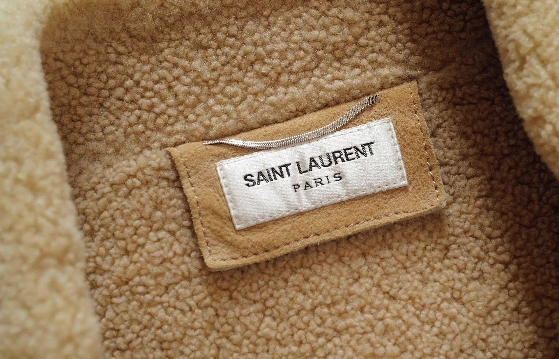 Saint Laurent Paris Beige Shearling Collar Bomber Jacket Size US S / EU 44-46 / 1 - 3 Thumbnail