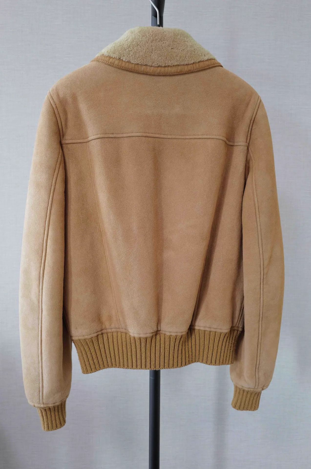 Saint Laurent Paris Beige Shearling Collar Bomber Jacket Size US S / EU 44-46 / 1 - 2 Thumbnail