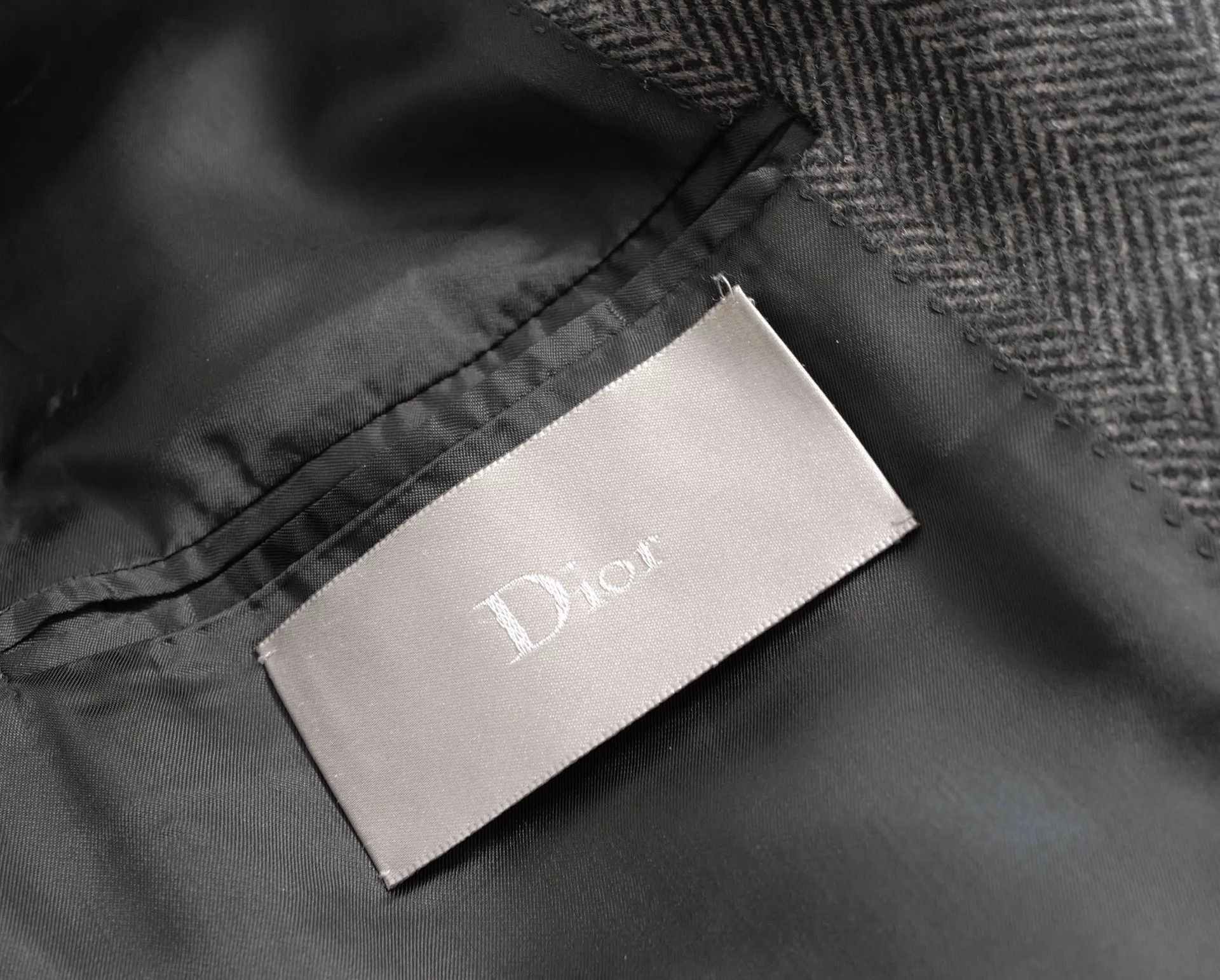 Dior Herringbone Pattern Long Coat Black Size S Size US S / EU 44-46 / 1 - 3 Thumbnail
