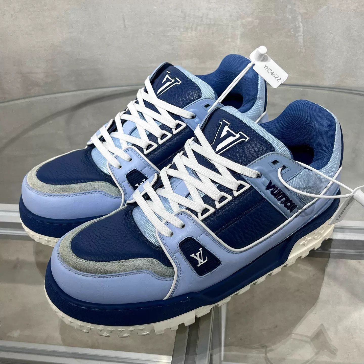 Louis Vuitton Blue Low-Top Sneakers with White Laces Size US 7.5 / EU 40-41 - 2 Thumbnail