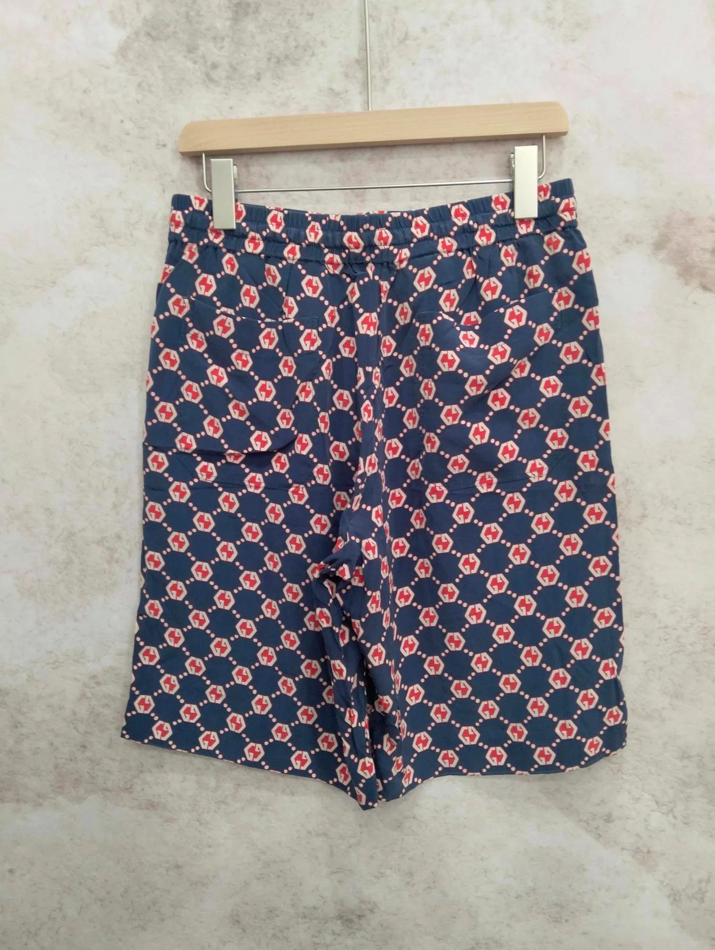Gucci Blue Patterned Drawstring Casual Shorts Size US 30 / EU 46 - 2 Thumbnail