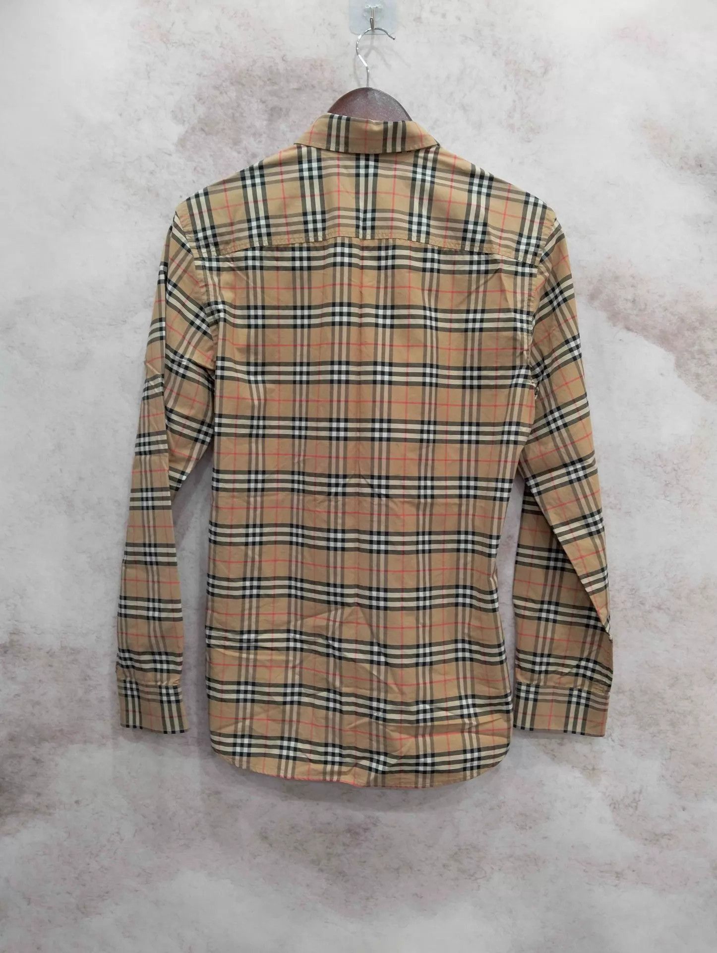 Burberry Beige Plaid Long Sleeve Button-Up Shirt Size US S / EU 44-46 / 1 - 2 Thumbnail