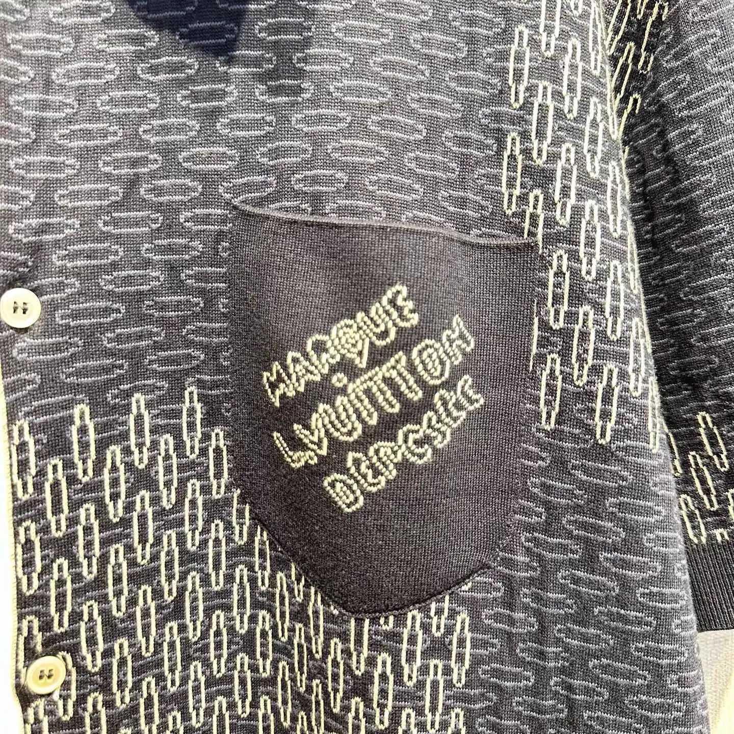 Louis Vuitton Black Patterned Short-Sleeve Polo Shirt Size US XL / EU 56 / 4 - 6 Thumbnail