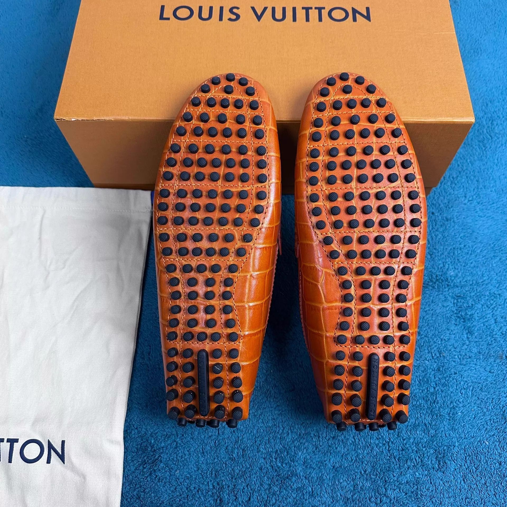 Louis Vuitton Orange Crocodile Pattern Slip-On Shoes Size 8 Size US 8 / EU 41 - 5 Thumbnail