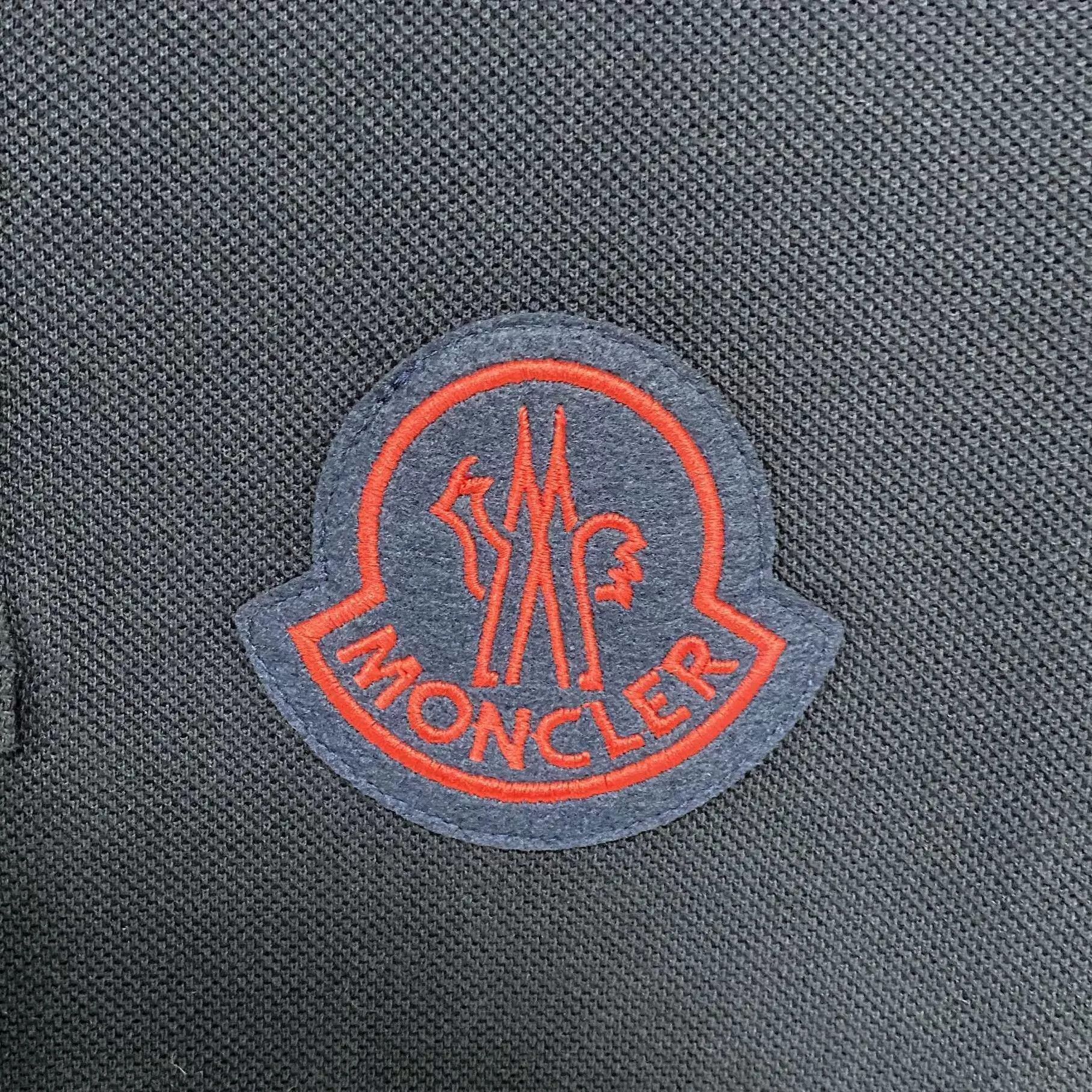 Moncler Black Polo Shirt with Red Trim and Embroidered Logo Size US S / EU 44-46 / 1 - 4 Thumbnail