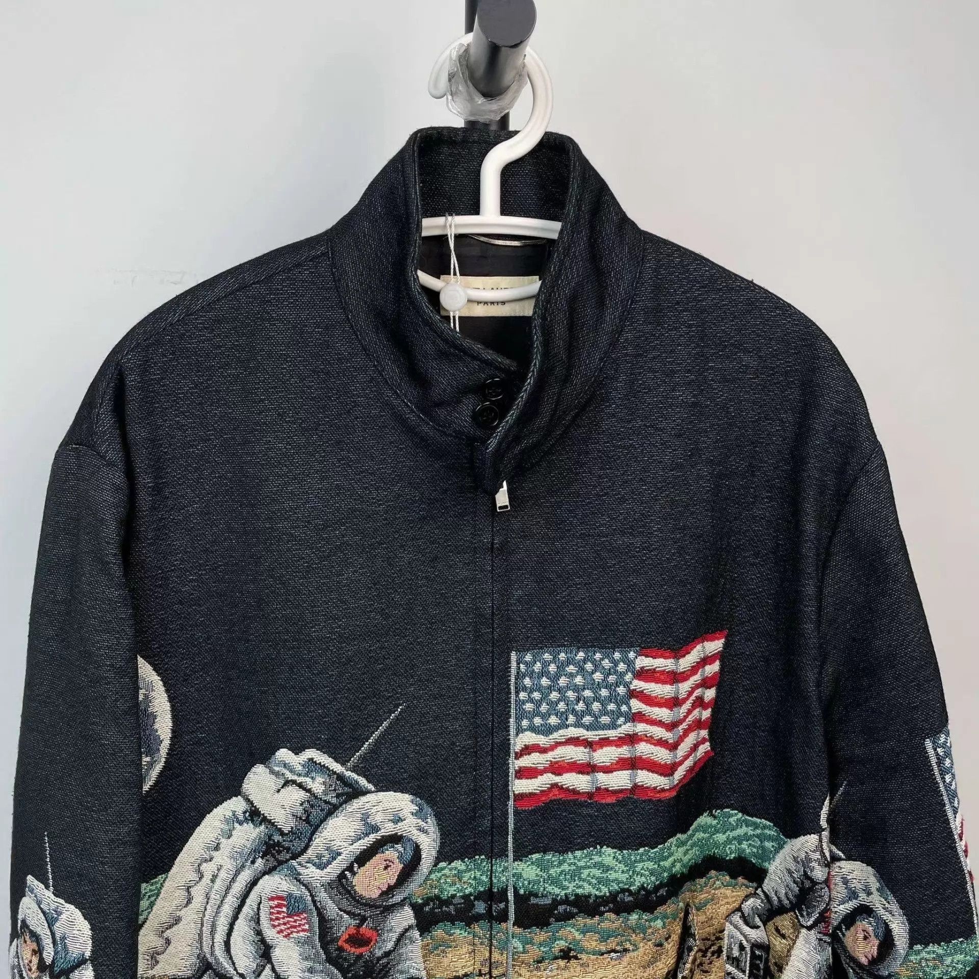 Yves Saint Laurent Astronaut & American Flag Embroidered Bomber Jacket Size US M / EU 48-50 / 2 - 4 Thumbnail