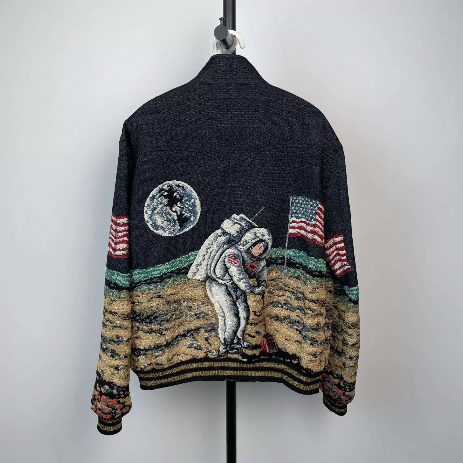 Yves Saint Laurent Astronaut & American Flag Embroidered Bomber Jacket Size US M / EU 48-50 / 2 - 2 Thumbnail