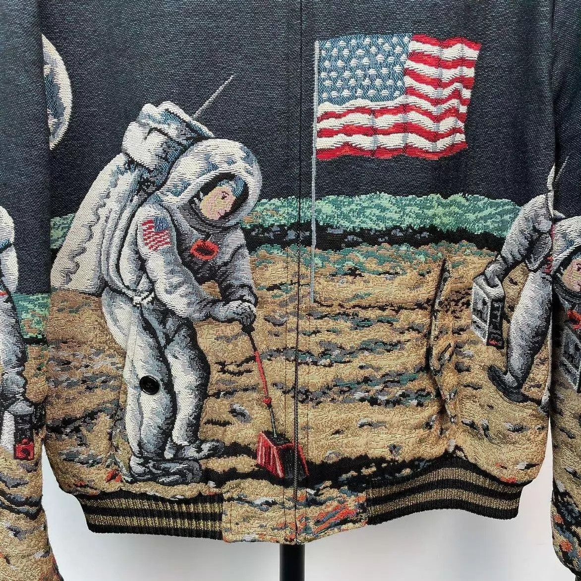 Yves Saint Laurent Astronaut & American Flag Embroidered Bomber Jacket Size US M / EU 48-50 / 2 - 9 Thumbnail