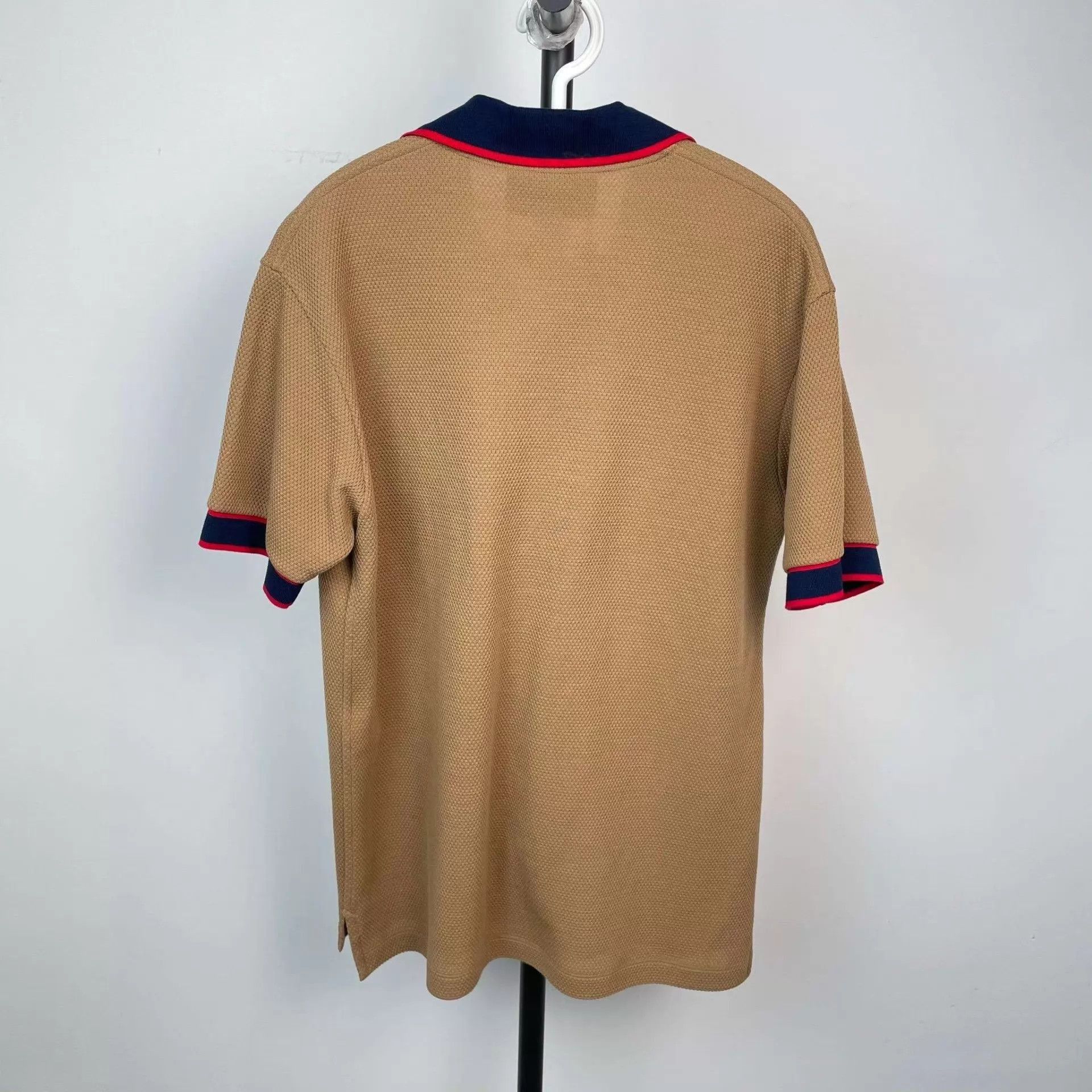 Gucci Brown Short-Sleeve Polo with Contrast Collar and Trim Size US S / EU 44-46 / 1 - 2 Thumbnail
