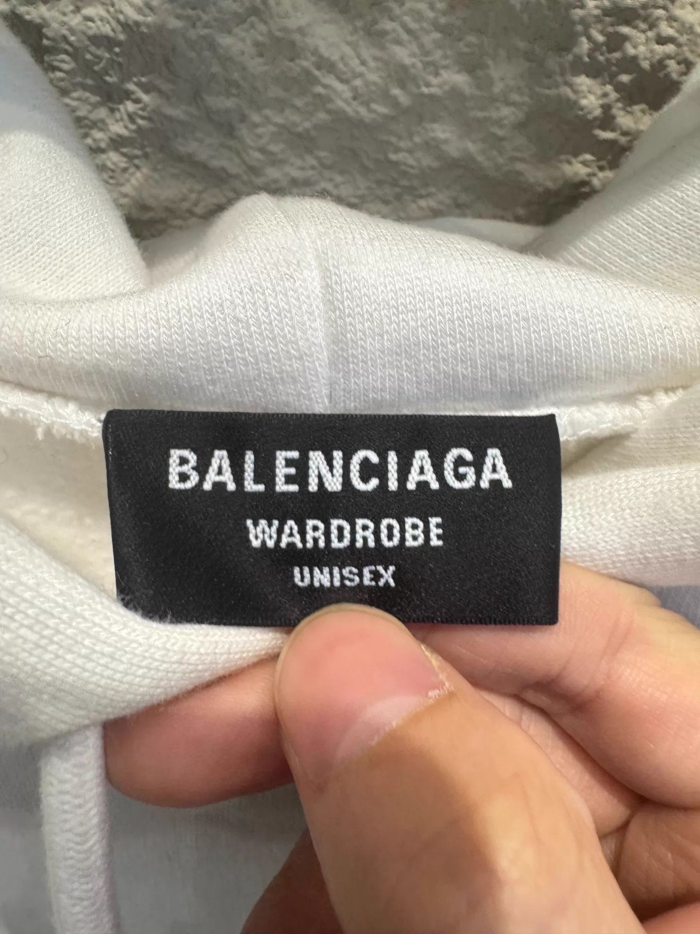 Balenciaga White Logo Hoodie with Drawstring and Kangaroo Pocket Size US L / EU 52-54 / 3 - 2 Thumbnail