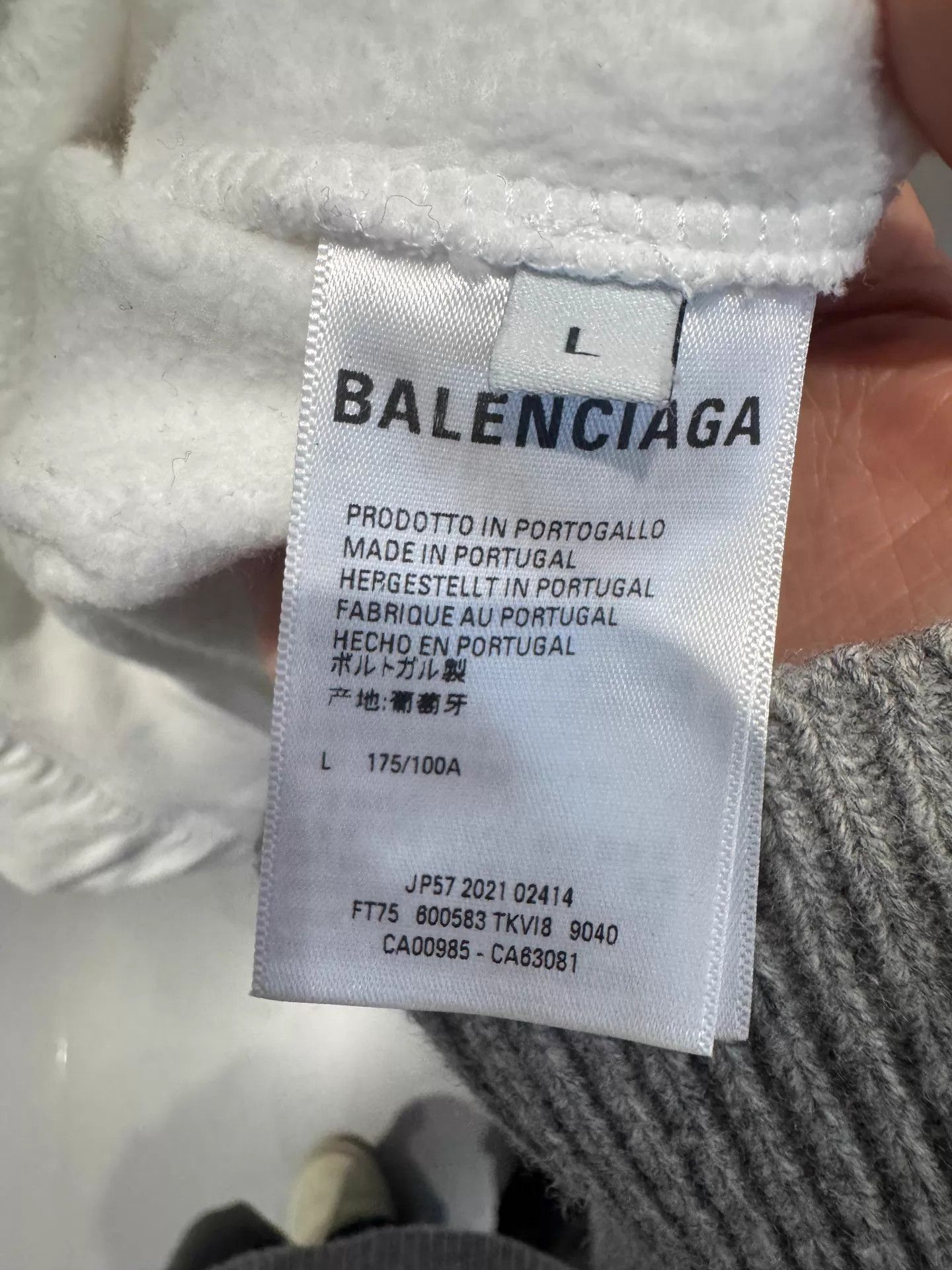 Balenciaga White Logo Hoodie with Drawstring and Kangaroo Pocket Size US L / EU 52-54 / 3 - 3 Thumbnail