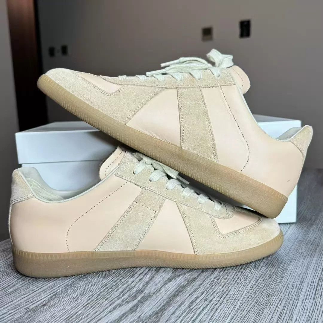 Maison Margiela Beige Low-Top Lace-Up Sneakers Size US 8 / EU 41 - 3 Thumbnail