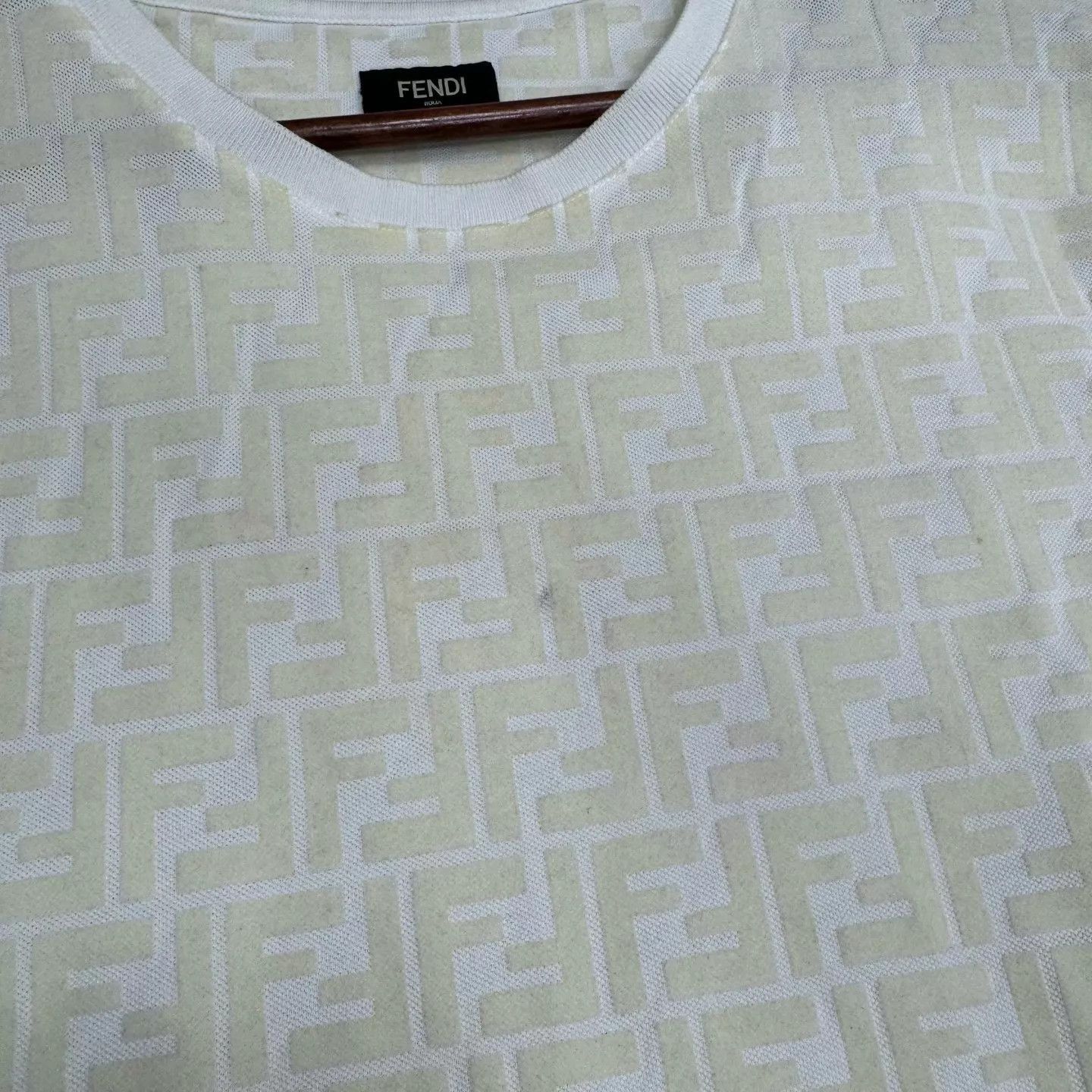 Fendi Beige Patterned Short-Sleeve Shirt XXS Size US XXS / EU 40 - 4 Thumbnail