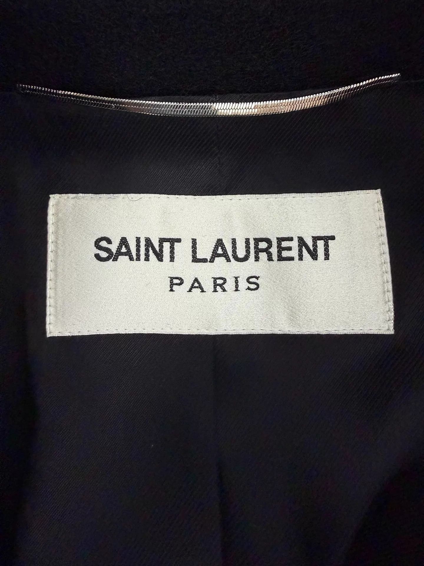 Saint Laurent Paris Black Double-Breasted Long Coat Size US M / EU 48-50 / 2 - 4 Thumbnail