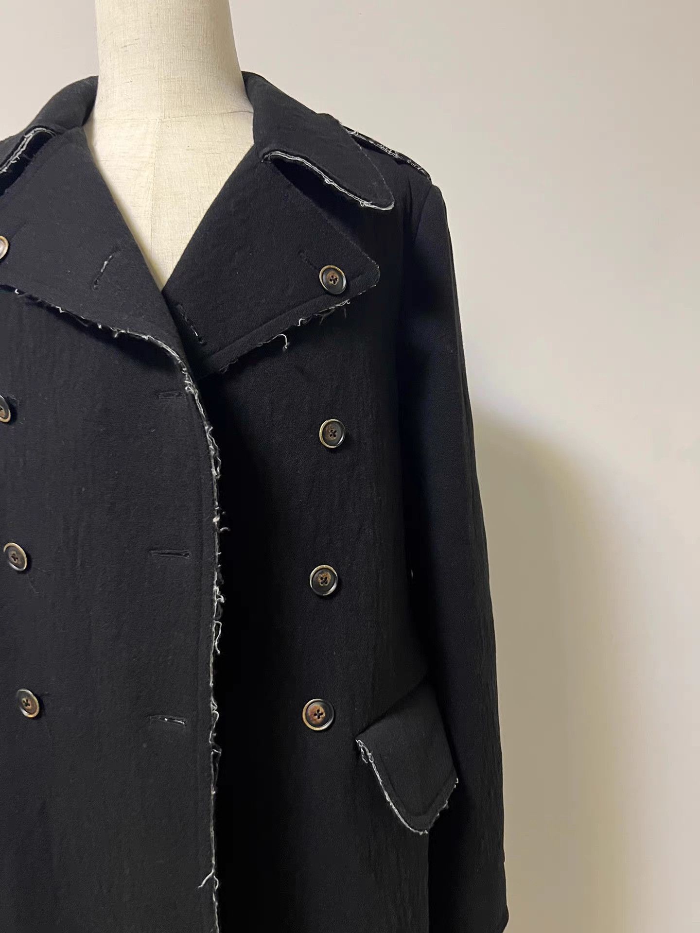 Uma Wang Black Double-Breasted Long Coat Size US M / EU 48-50 / 2 - 3 Thumbnail