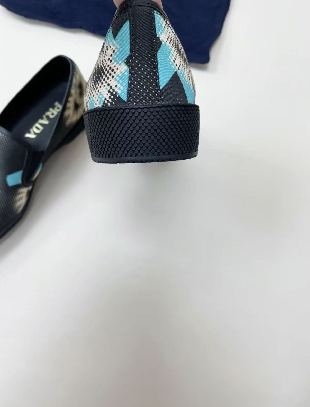 Prada Blue Patterned Slip-On Shoes Size 7.5 Size US 7.5 / EU 40-41 - 5 Thumbnail