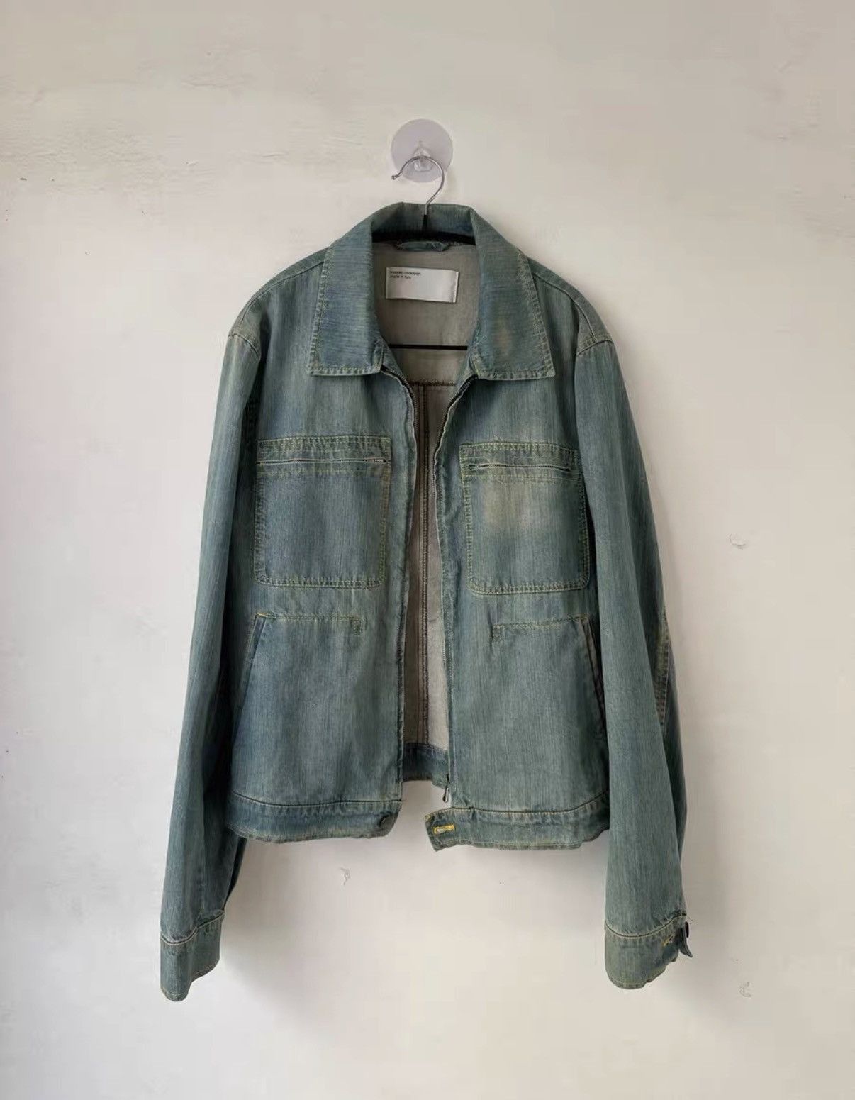 Hussein Chalayan Blue Denim Jacket with Zip Closure and Pockets Size US M / EU 48-50 / 2 - 2 Thumbnail