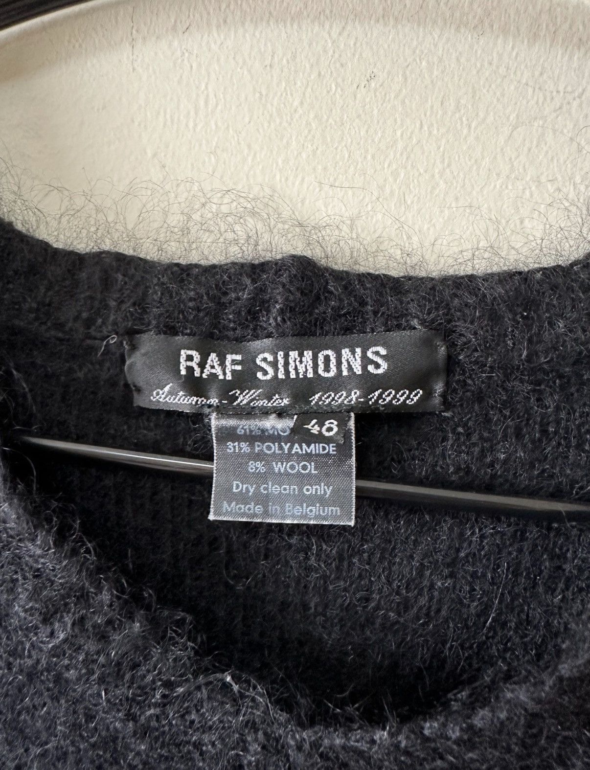 Raf Simons Black V-Neck Long Sleeve Knit Sweater Size US M / EU 48-50 / 2 - 5 Thumbnail