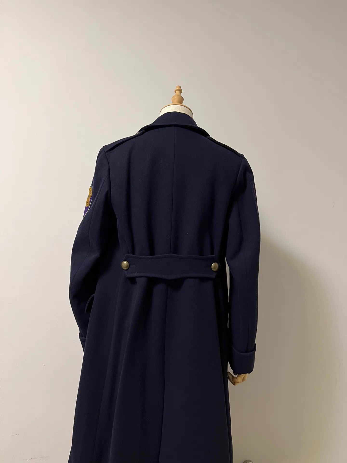 Dries Van Noten Blue Double-Breasted Long Coat with Embroidered Sleeves Size US S / EU 44-46 / 1 - 3 Thumbnail
