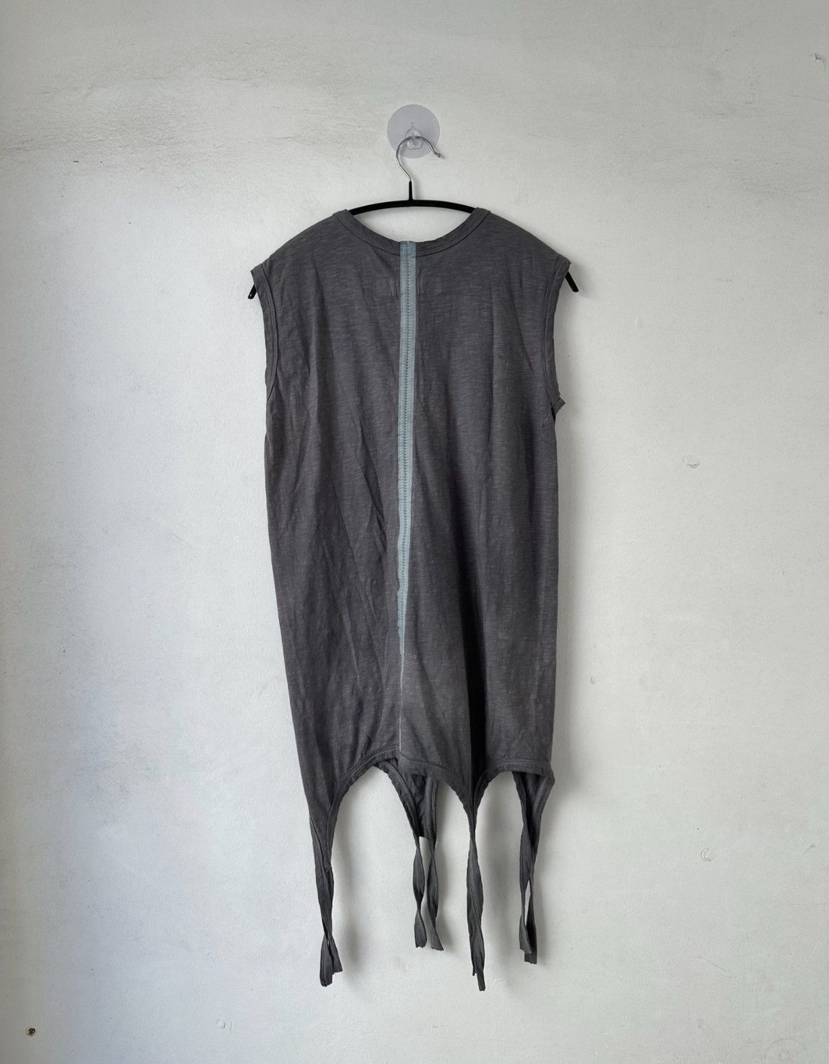 Issey Miyake Gray Sleeveless Top with Zip & Fringe Details Size US S / EU 44-46 / 1 - 3 Thumbnail