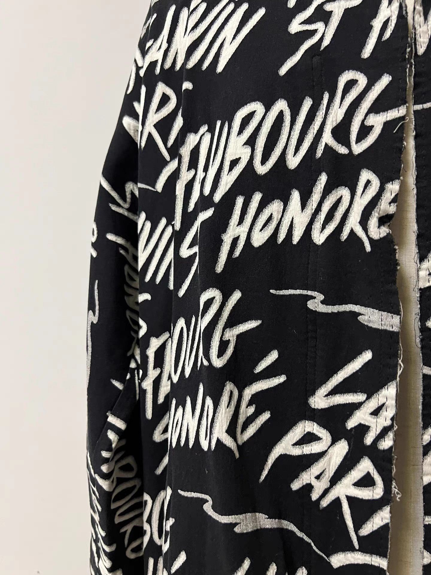 Lanvin Black Text Print Long Sleeve Button-Up Shirt Size US XS / EU 42 / 0 - 3 Thumbnail