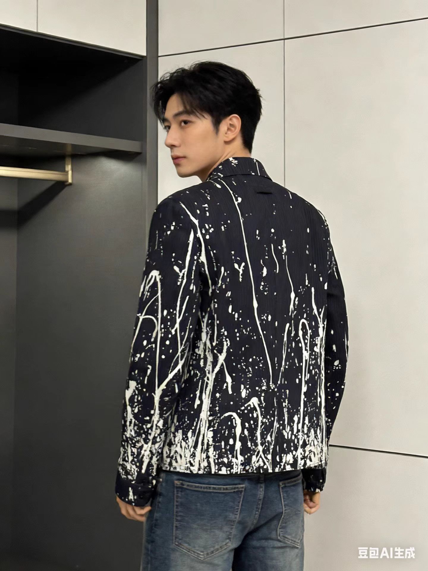 Jean Paul Gaultier Black Splatter Print Long Sleeve Button-Up Shirt Size US M / EU 48-50 / 2 - 5 Thumbnail