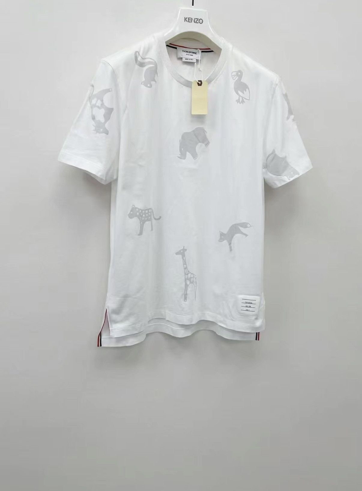 Thom Browne White Animal Print Short Sleeve T-Shirt Size US L / EU 52-54 / 3 - 2 Thumbnail