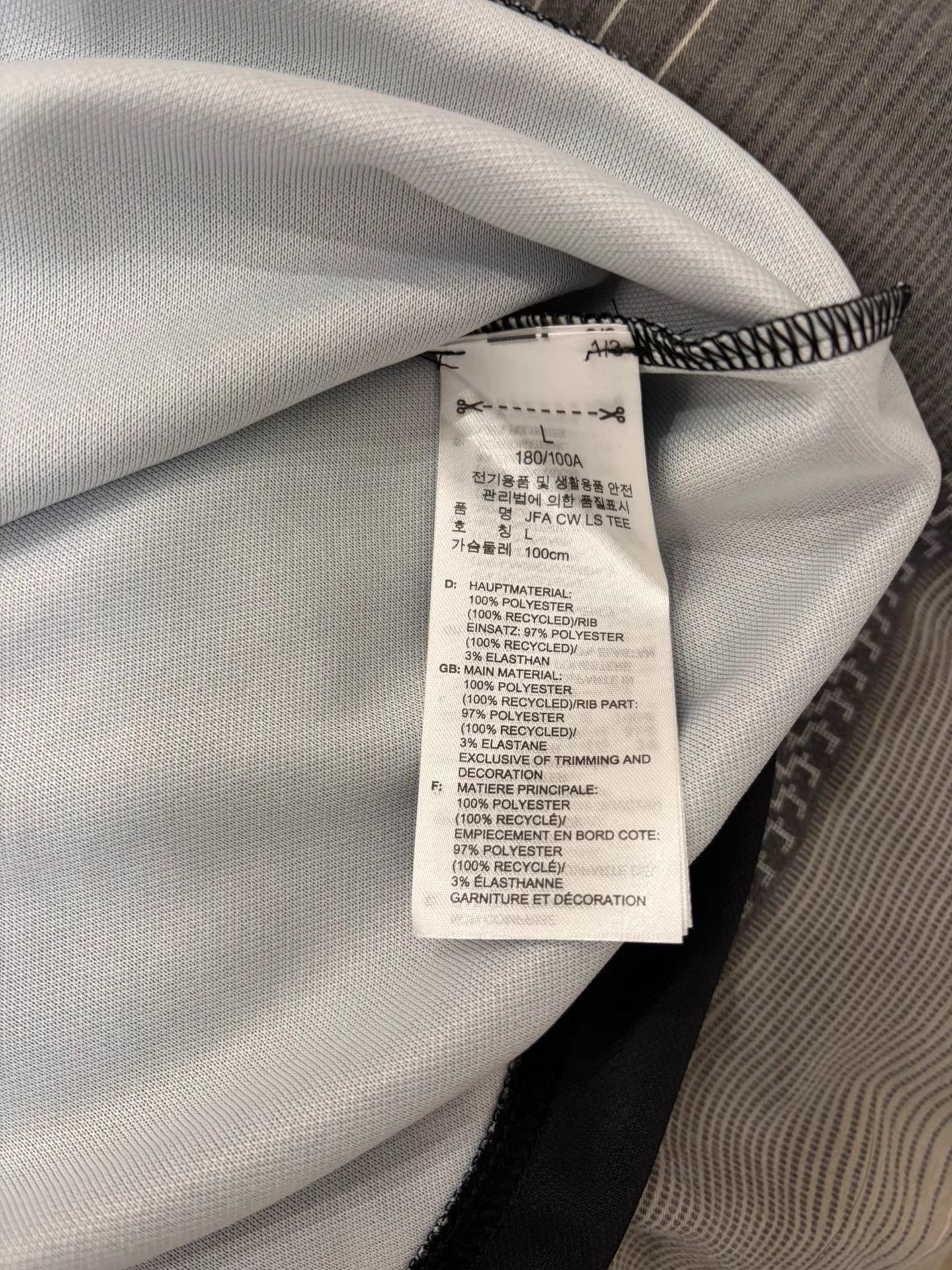 Y-3 Black Long Sleeve Jersey with Blue Swirl Patterns Size US L / EU 52-54 / 3 - 8 Thumbnail