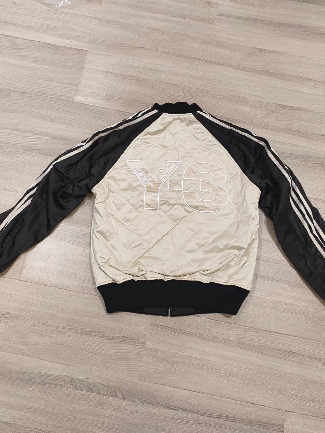 Y-3 Black Embroidered Bomber Jacket with Contrast Sleeves Size US S / EU 44-46 / 1 - 4 Thumbnail