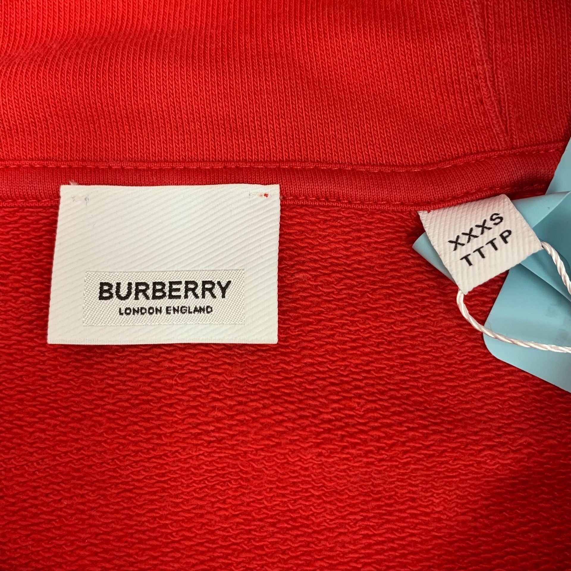 Burberry Burberry Cotton Printed Red Hoodie 2XS Men Size US XS / EU 42 / 0 - 5 Thumbnail