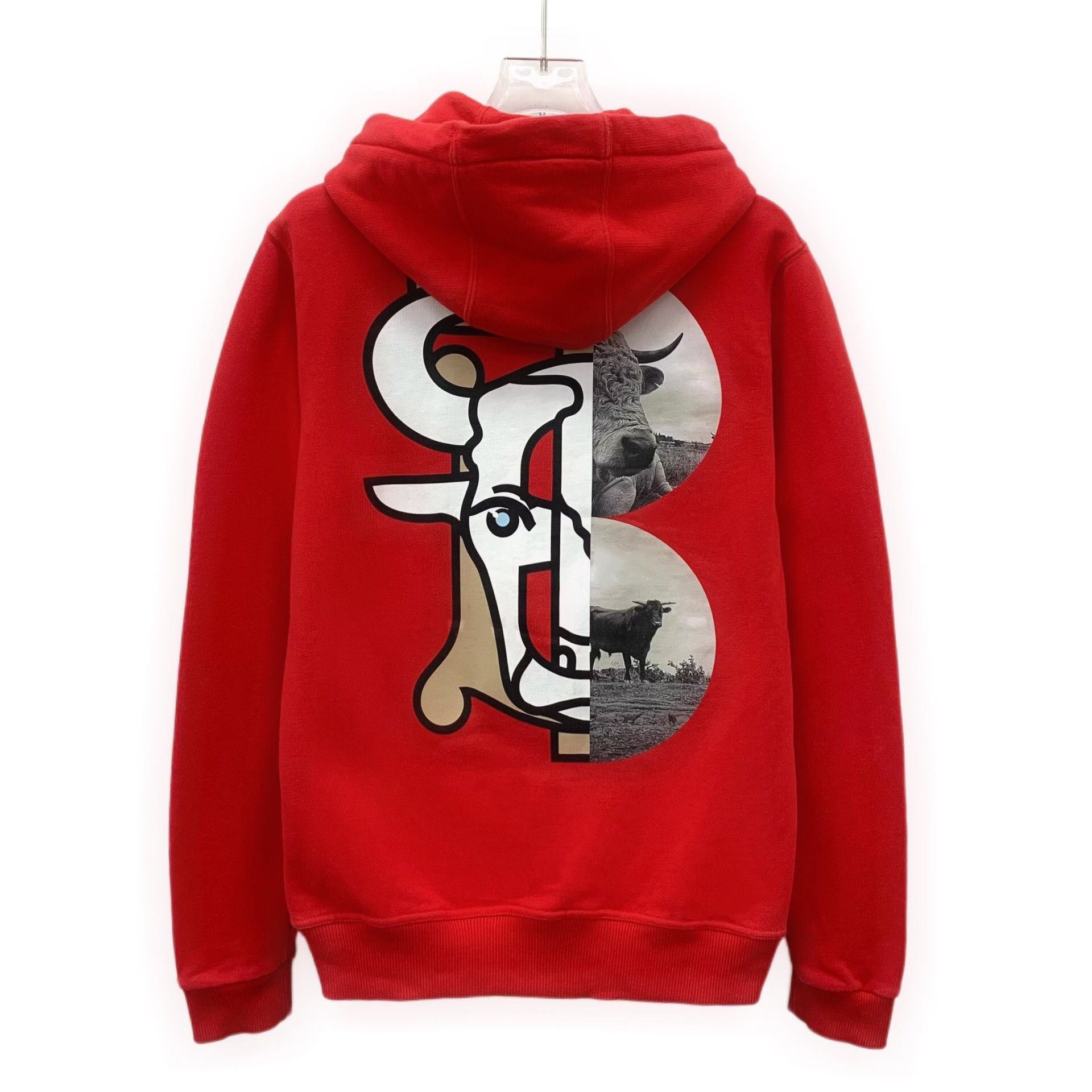 Burberry Burberry Cotton Printed Red Hoodie 2XS Men Size US XS / EU 42 / 0 - 2 Thumbnail